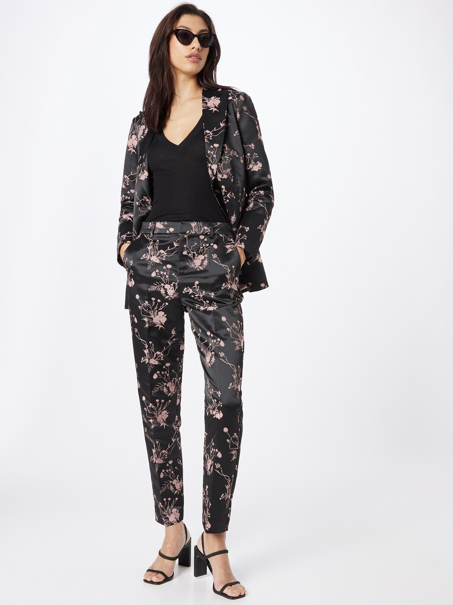 SCOTCH & SODA Pantaloni cu dungă roz / negru - Pled.ro