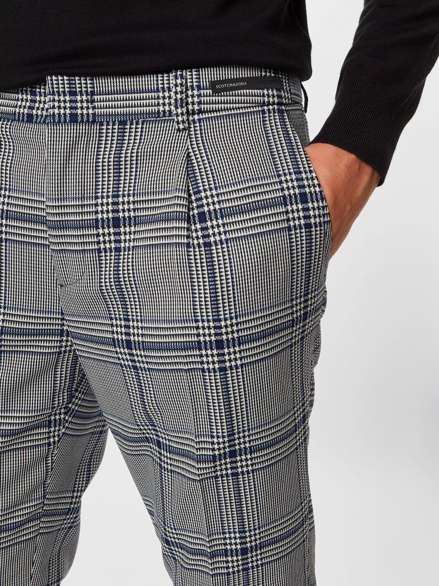 SCOTCH & SODA Pantaloni cutați 'BLAKE' albastru închis / negru / alb - Pled.ro