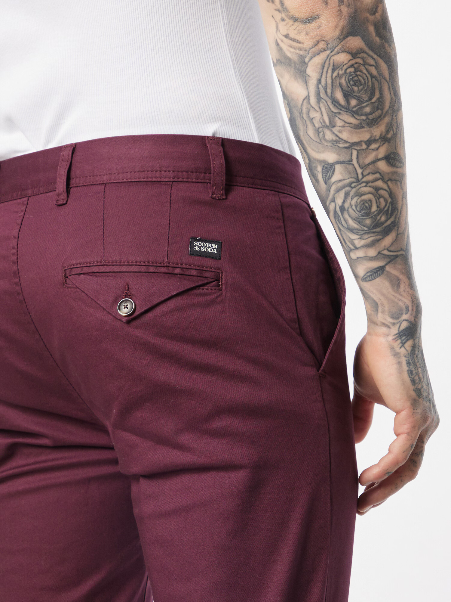 SCOTCH & SODA Pantaloni eleganți 'Mott seasonal essential' roșu burgundy - Pled.ro