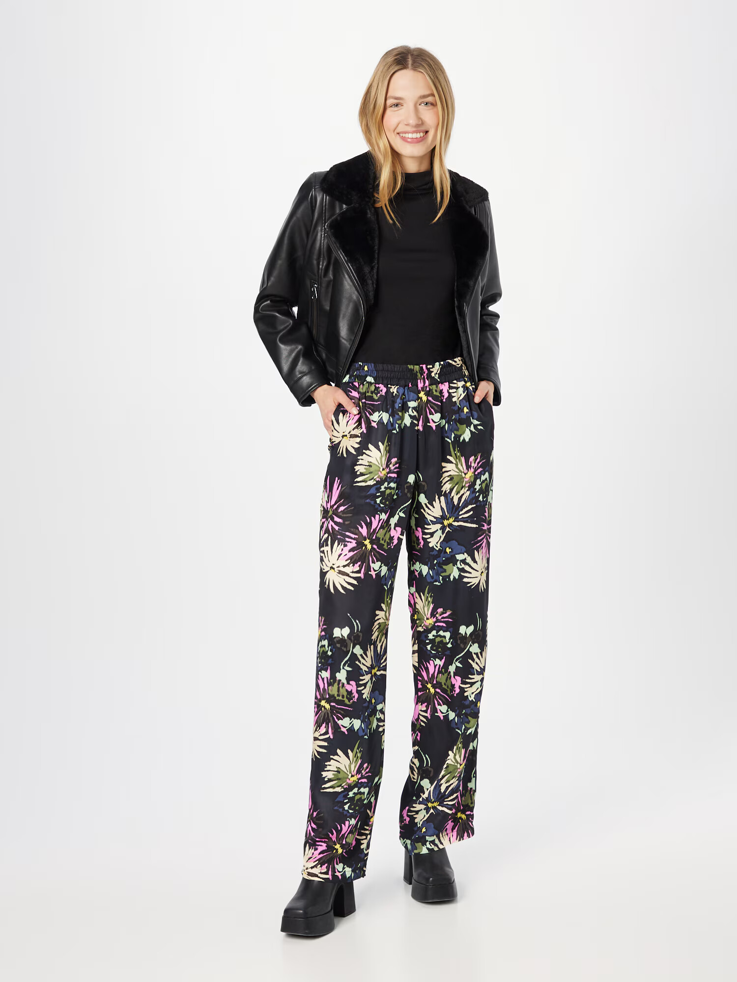 SCOTCH & SODA Pantaloni 'Gia' albastru / verde / roz / negru - Pled.ro