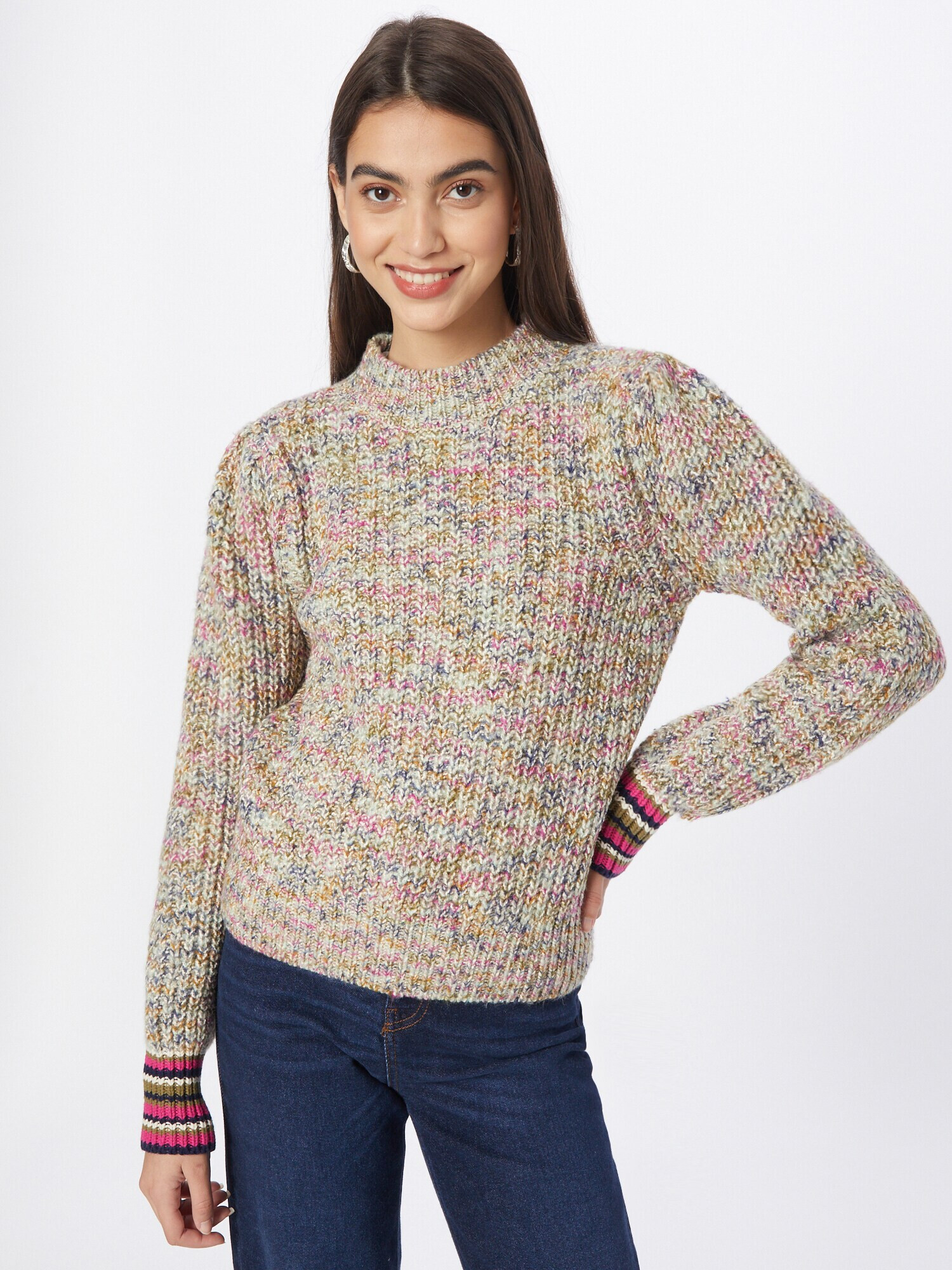 SCOTCH & SODA Pulover albastru gențiană / oliv / fucsia / alb perlat - Pled.ro