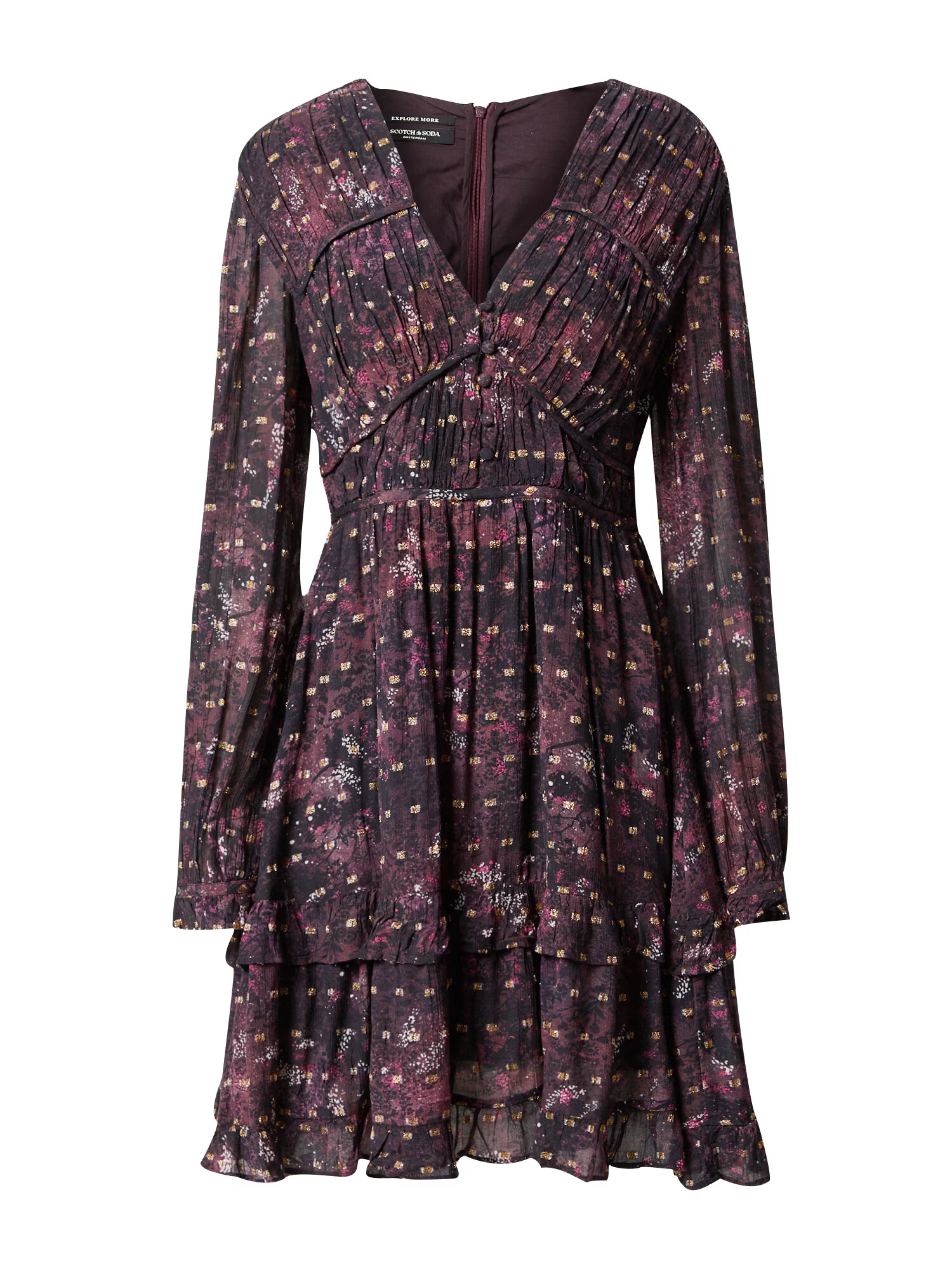 SCOTCH & SODA Rochie albastru noapte / auriu / roșu burgundy - Pled.ro