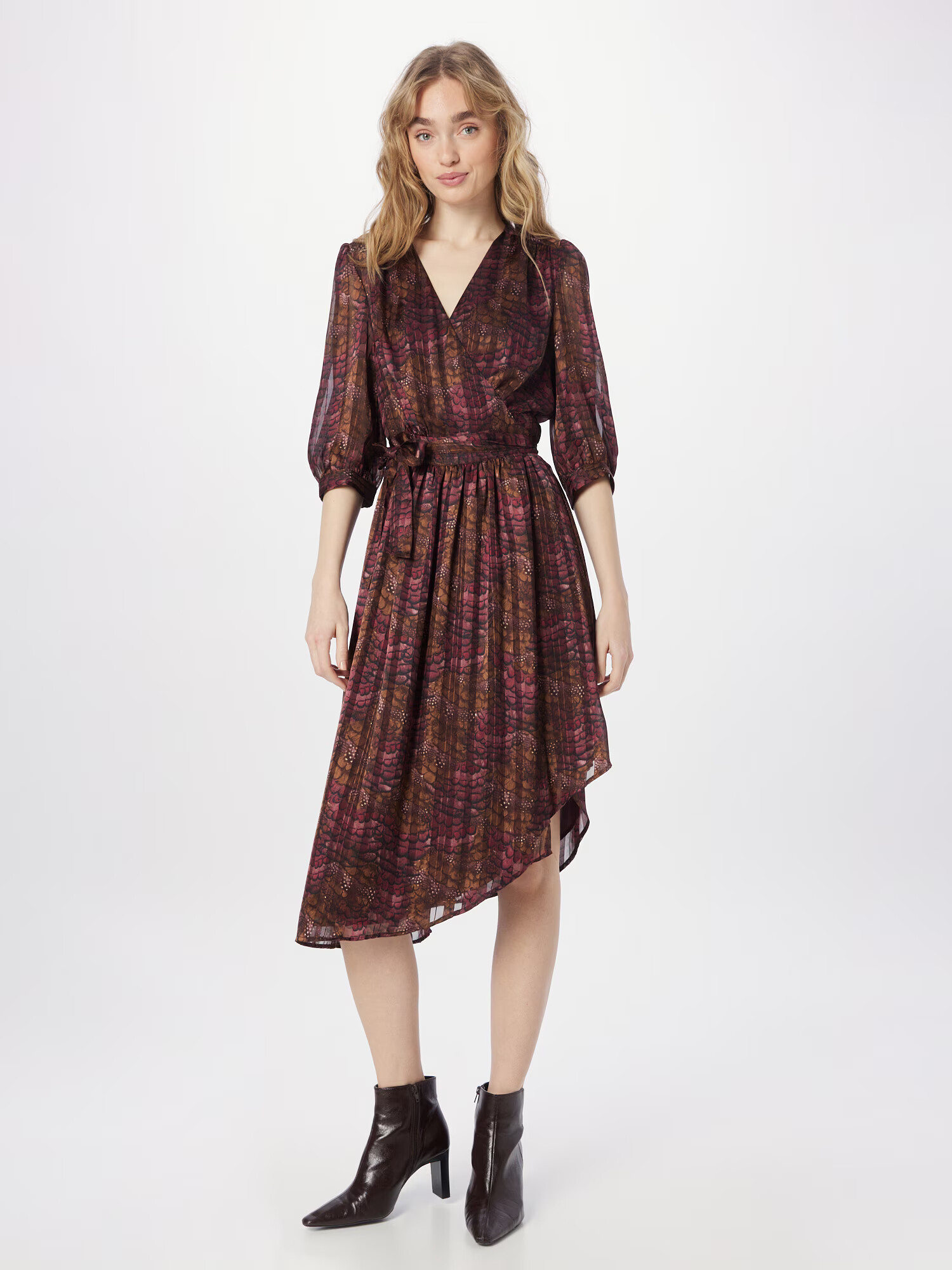 SCOTCH & SODA Rochie kaki / roșu bordeaux / negru / alb - Pled.ro