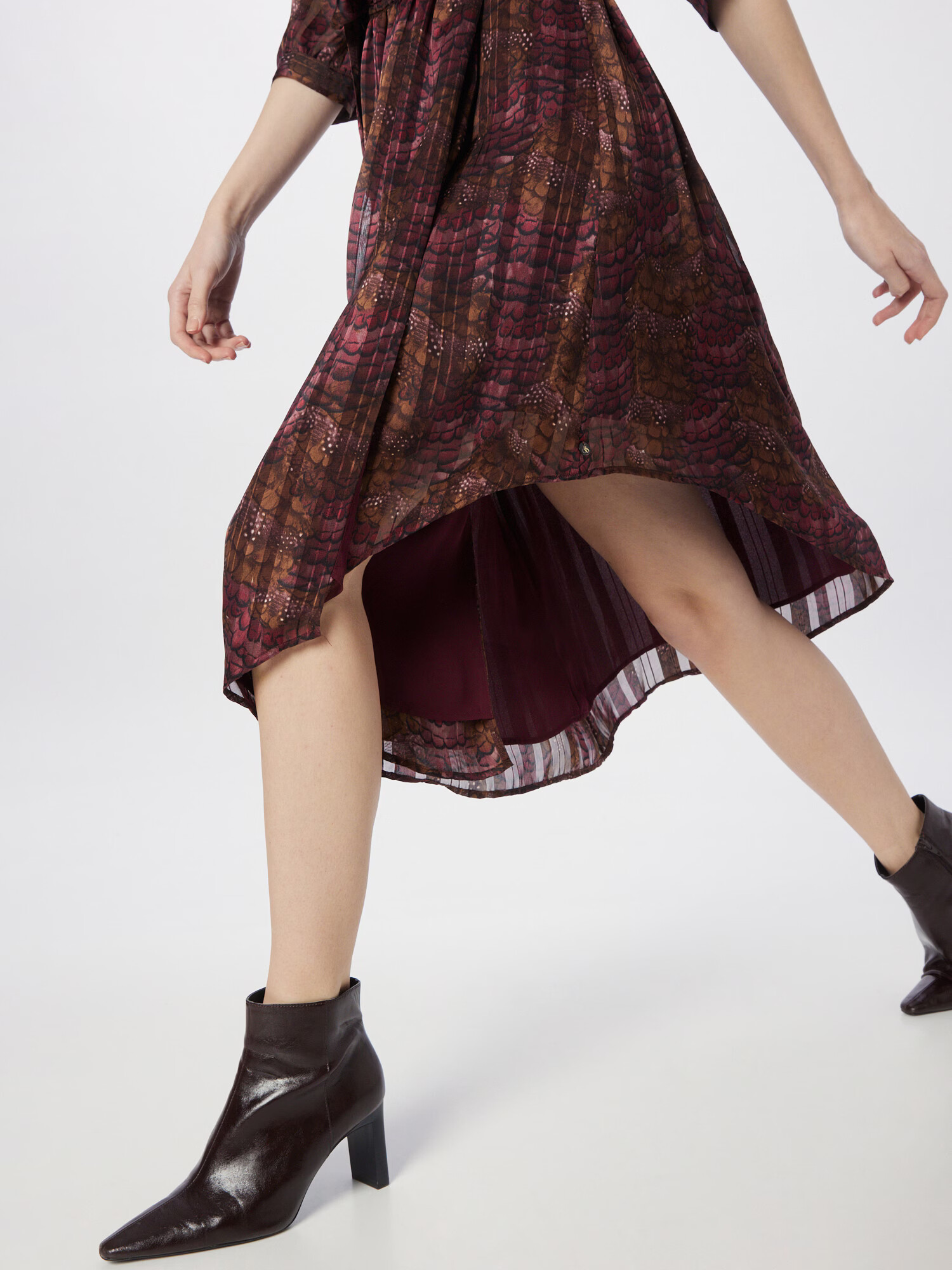 SCOTCH & SODA Rochie kaki / roșu bordeaux / negru / alb - Pled.ro