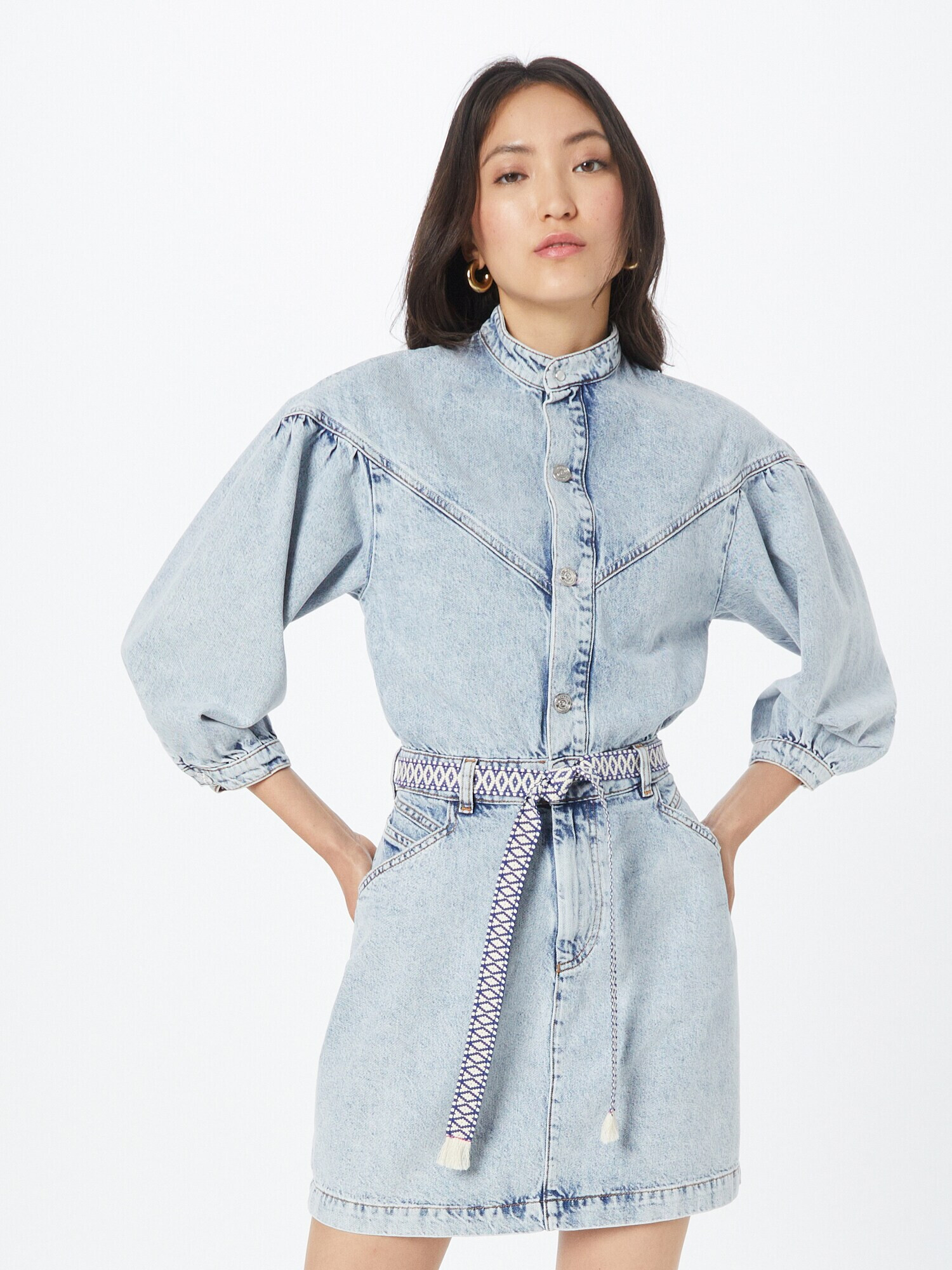 SCOTCH & SODA Rochie tip bluză albastru denim - Pled.ro