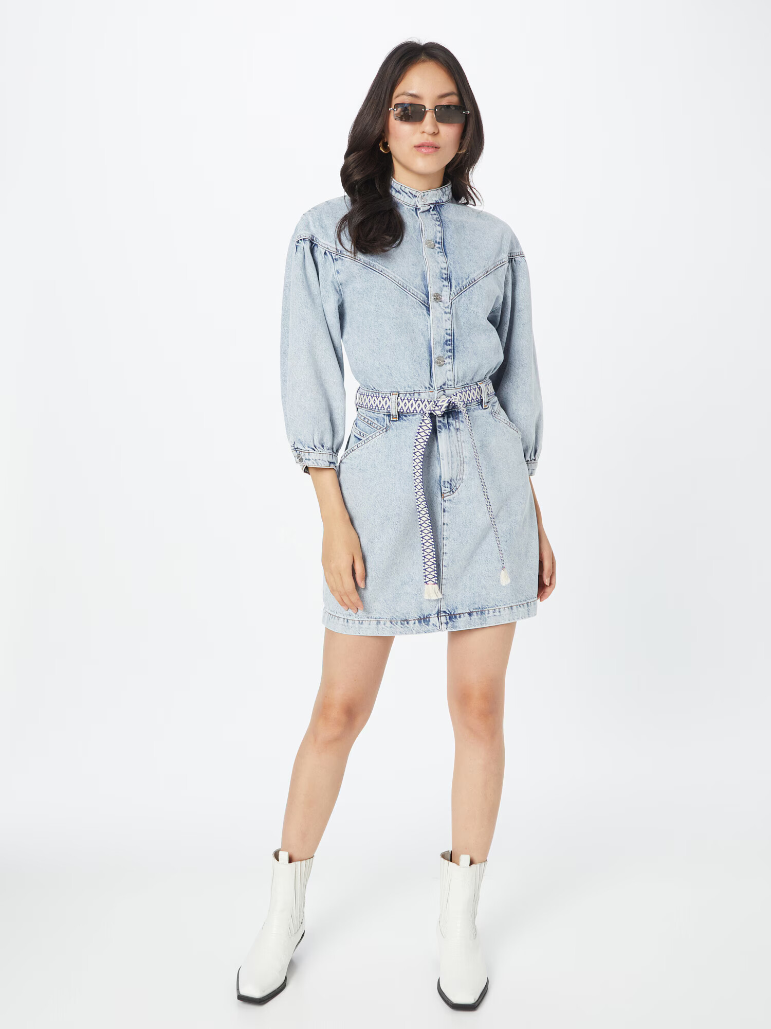 SCOTCH & SODA Rochie tip bluză albastru denim - Pled.ro