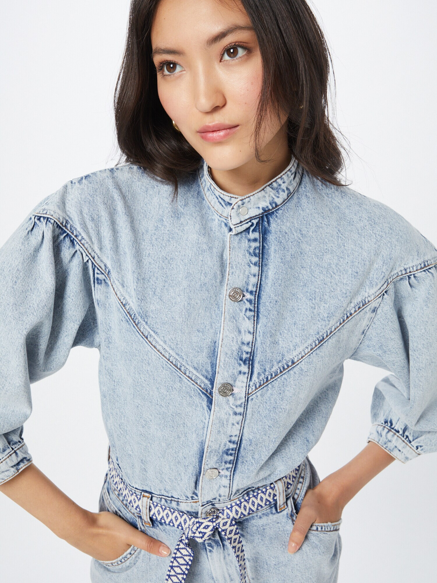 SCOTCH & SODA Rochie tip bluză albastru denim - Pled.ro