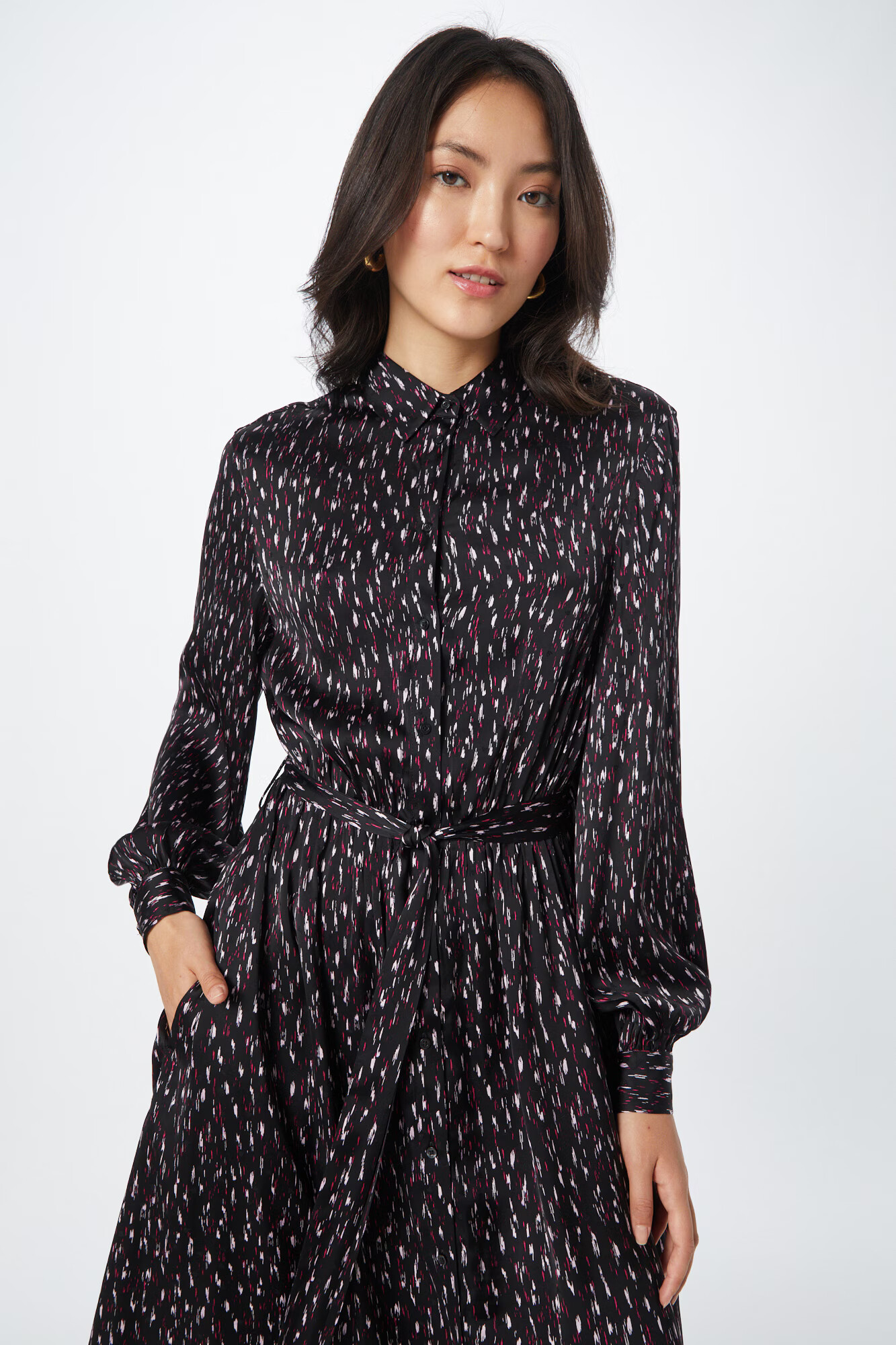 SCOTCH & SODA Rochie tip bluză roz / negru / alb - Pled.ro