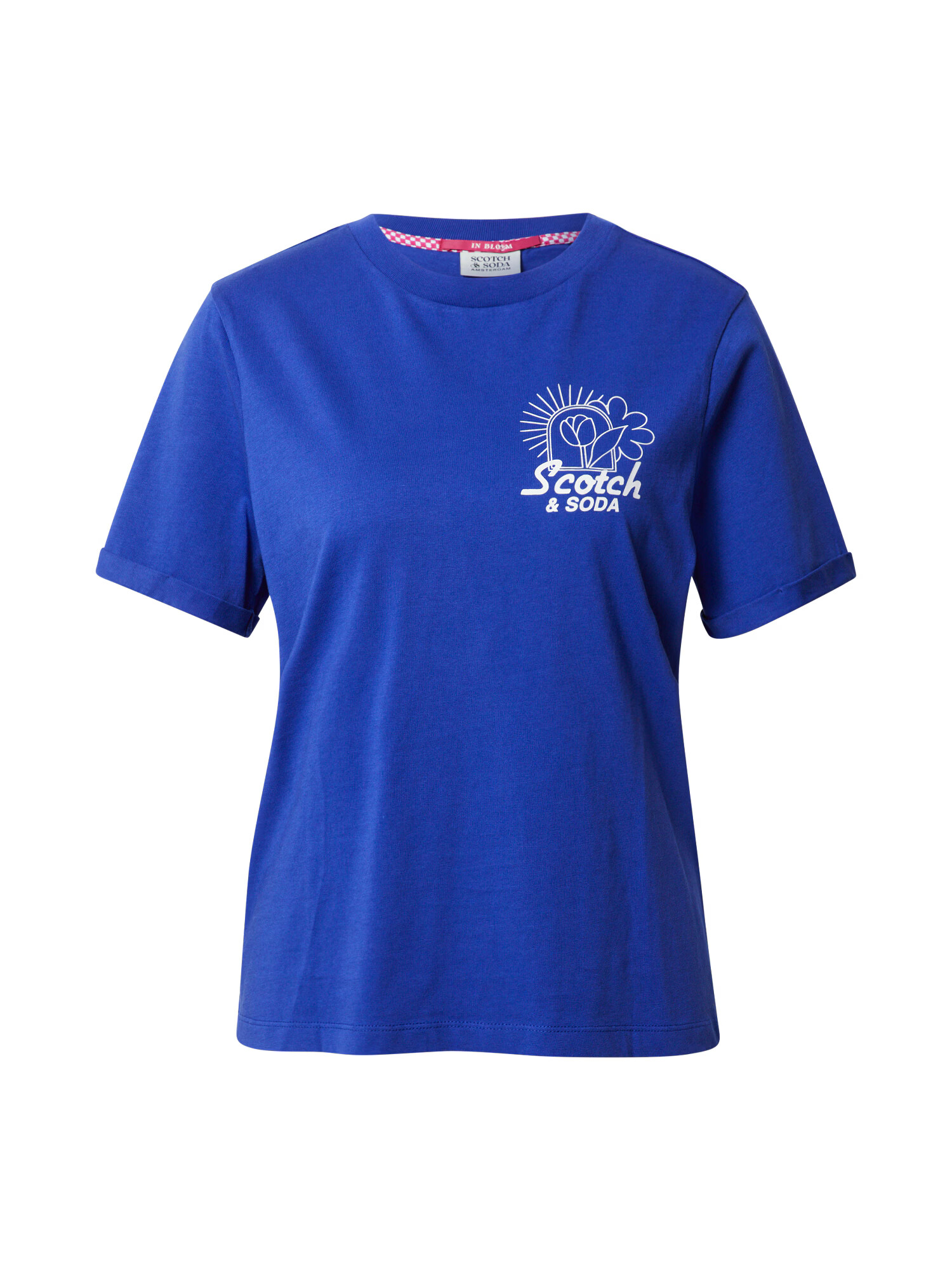 SCOTCH & SODA Tricou albastru cobalt / alb - Pled.ro