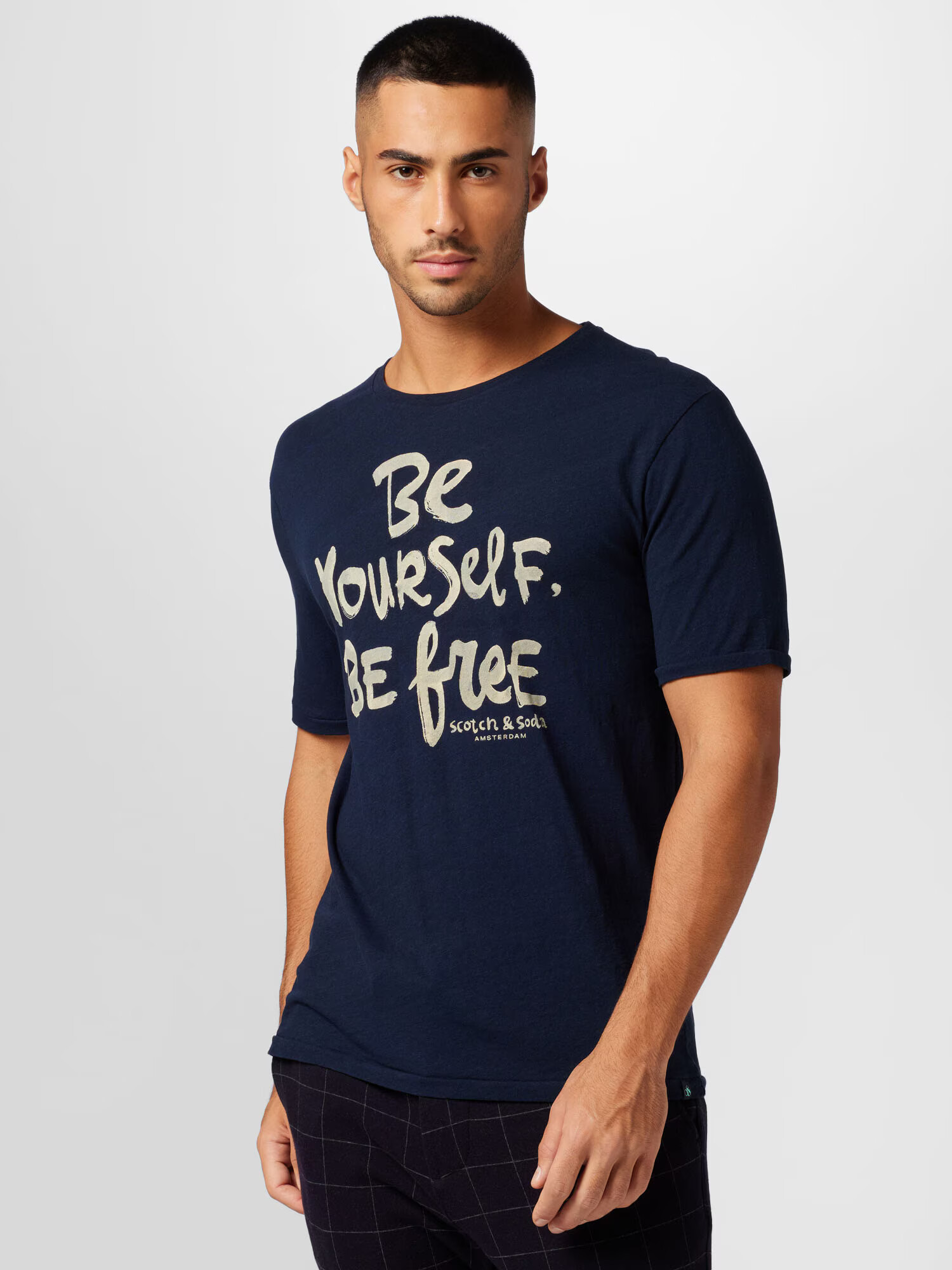 SCOTCH & SODA Tricou albastru închis / alb - Pled.ro