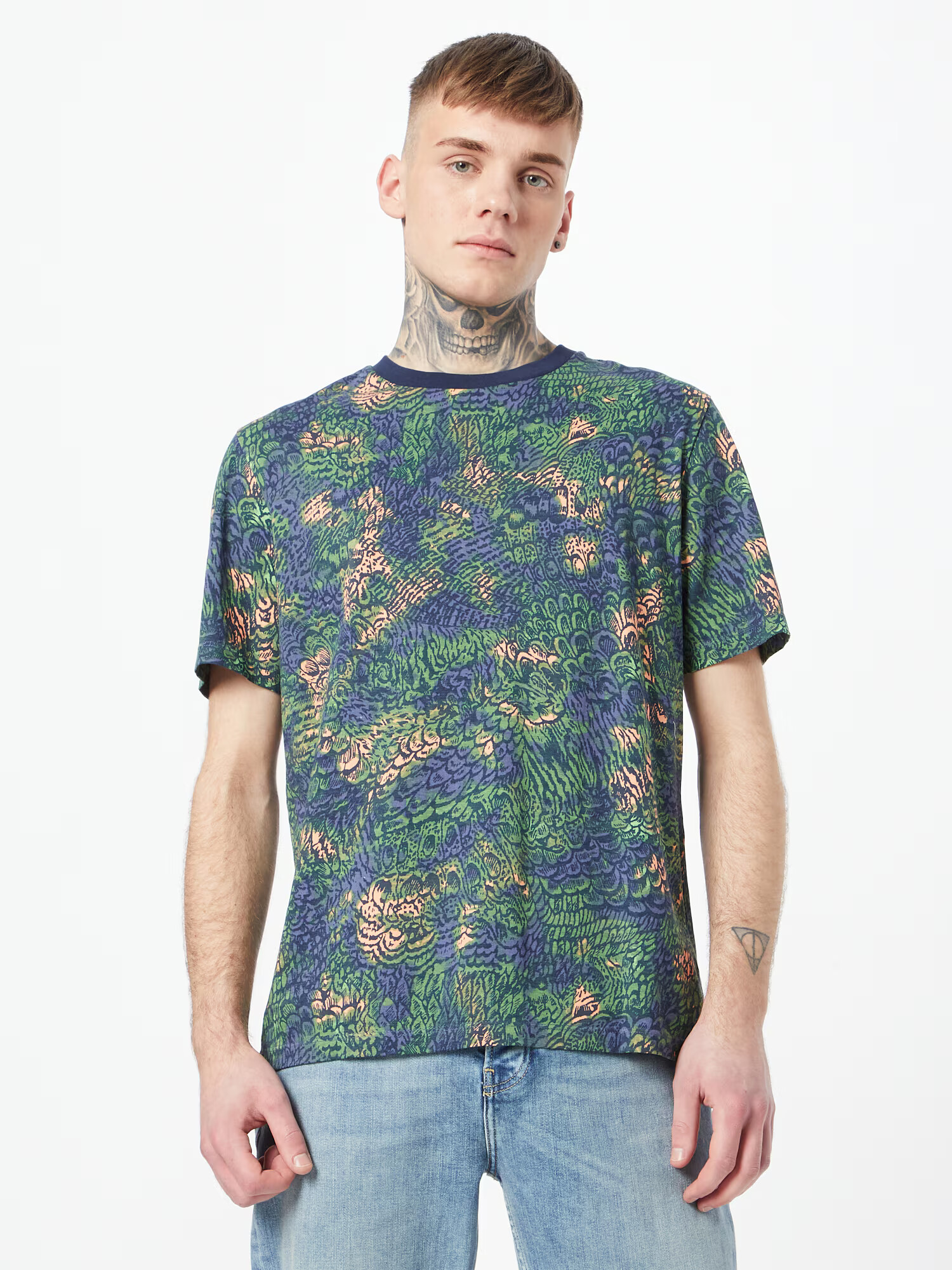 SCOTCH & SODA Tricou bej / albastru închis / verde - Pled.ro