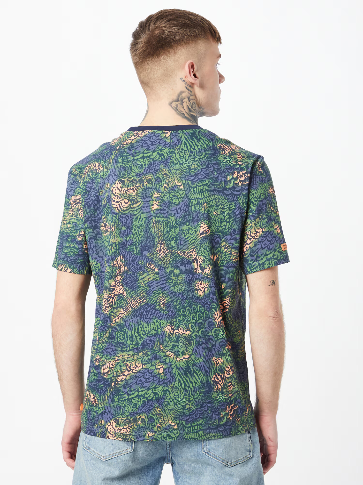 SCOTCH & SODA Tricou bej / albastru închis / verde - Pled.ro