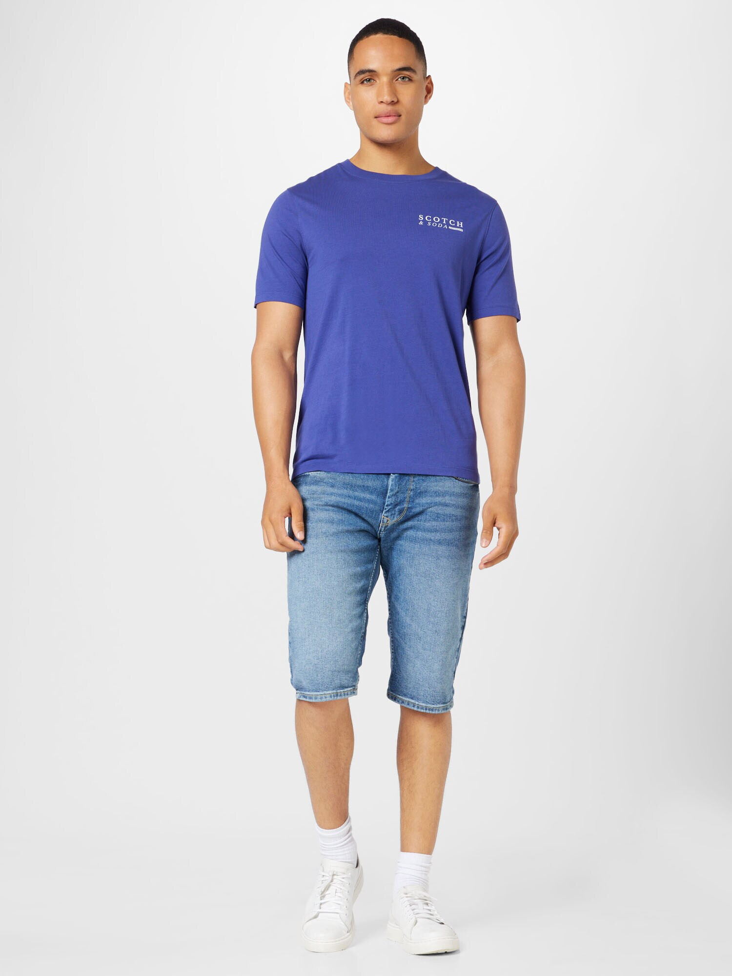 SCOTCH & SODA Tricou bleumarin / alb - Pled.ro