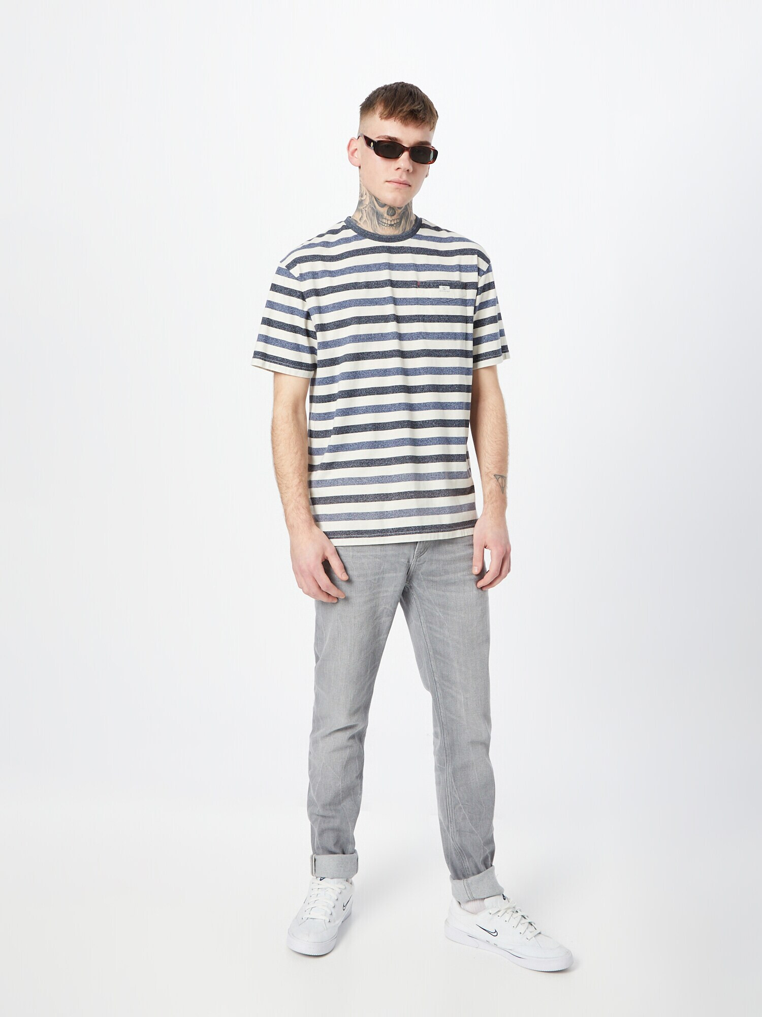 SCOTCH & SODA Tricou bleumarin / albastru închis / alb - Pled.ro