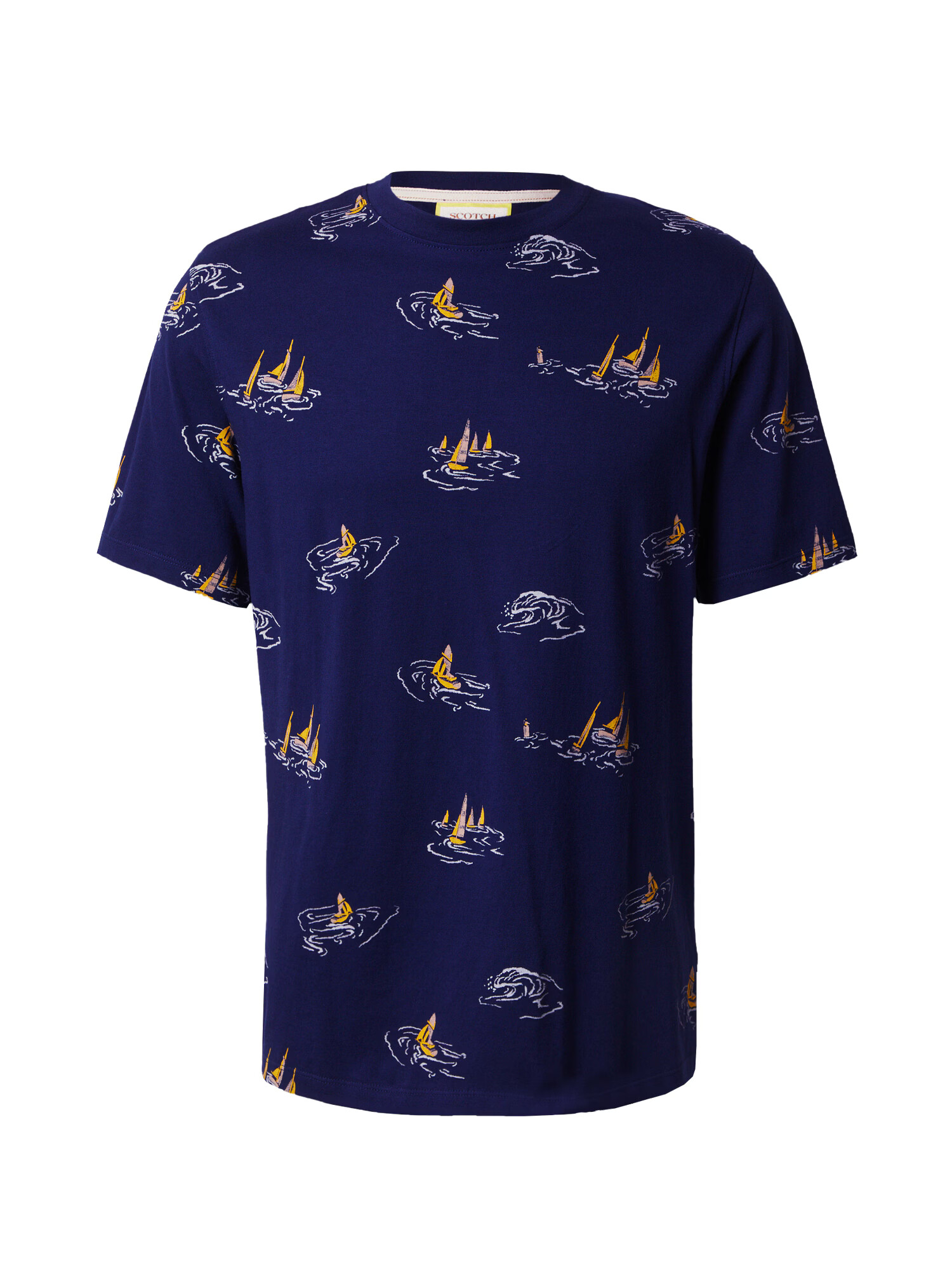 SCOTCH & SODA Tricou bleumarin / galben miere / roz / alb - Pled.ro