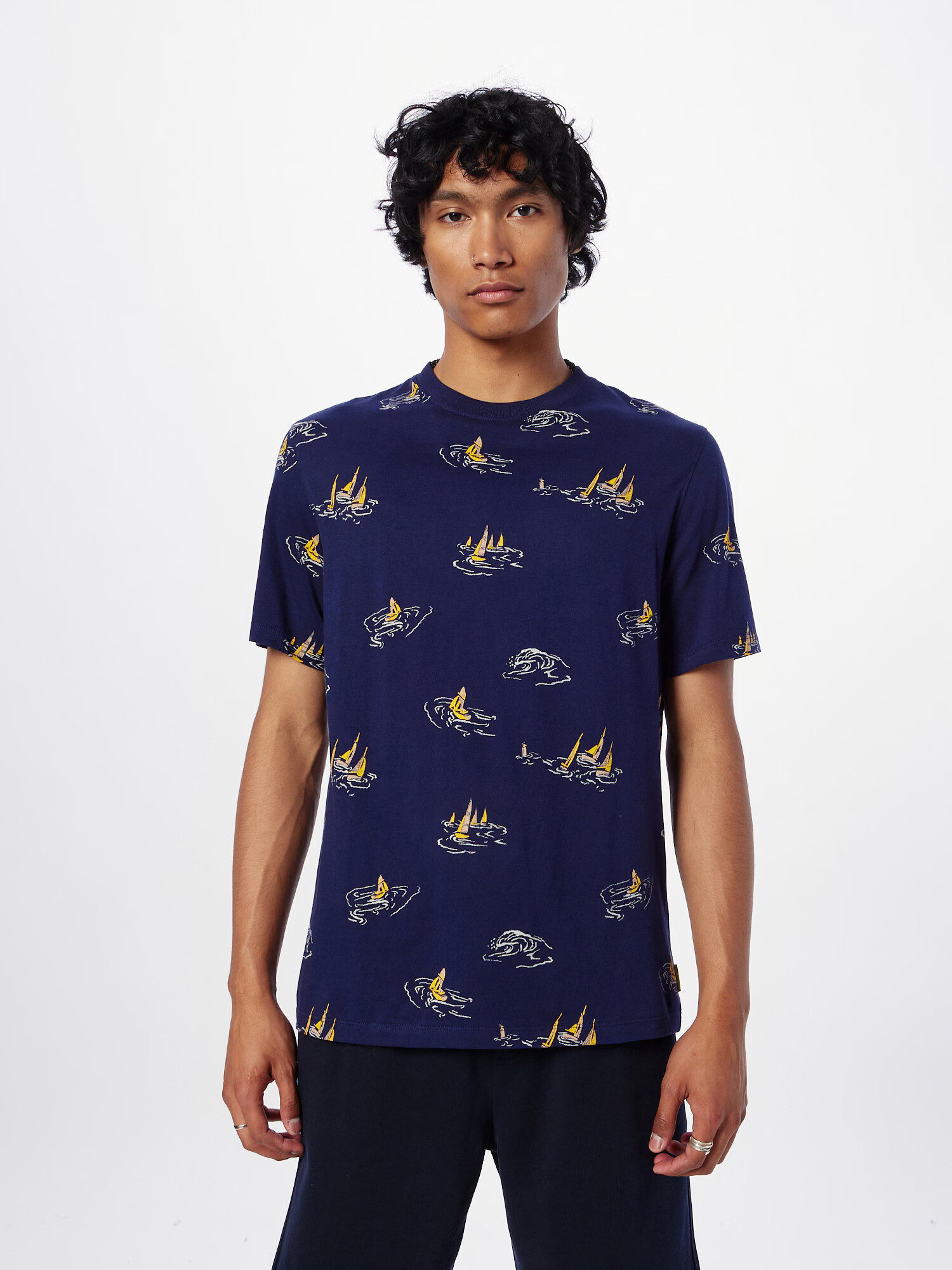 SCOTCH & SODA Tricou bleumarin / galben miere / roz / alb - Pled.ro