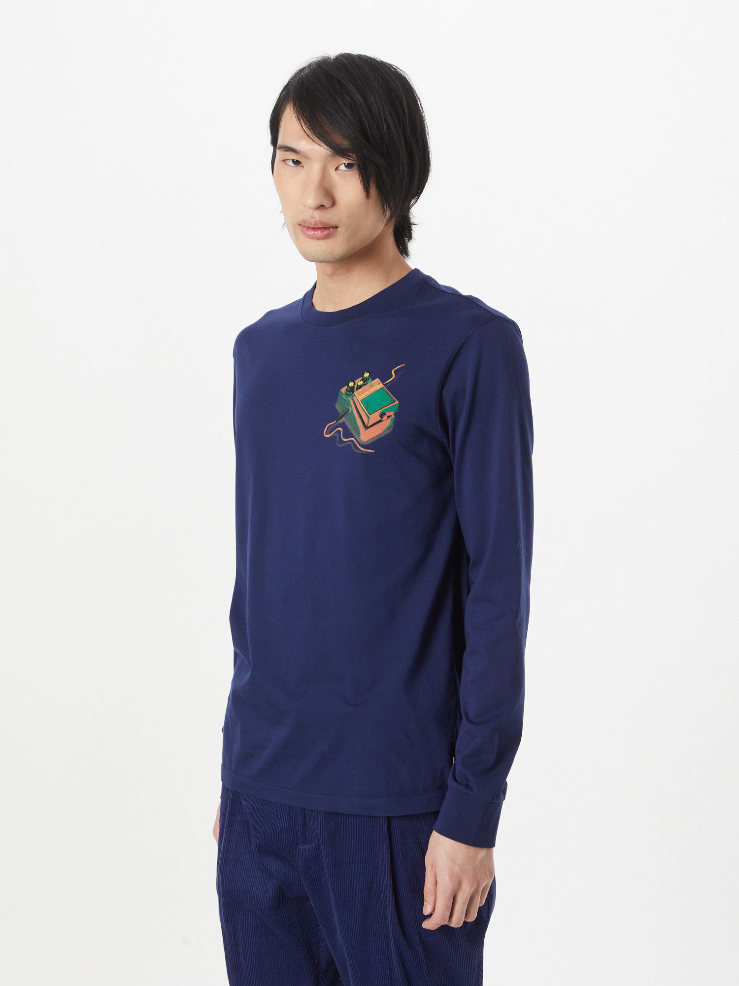 SCOTCH & SODA Tricou bleumarin / maro / galben / verde - Pled.ro