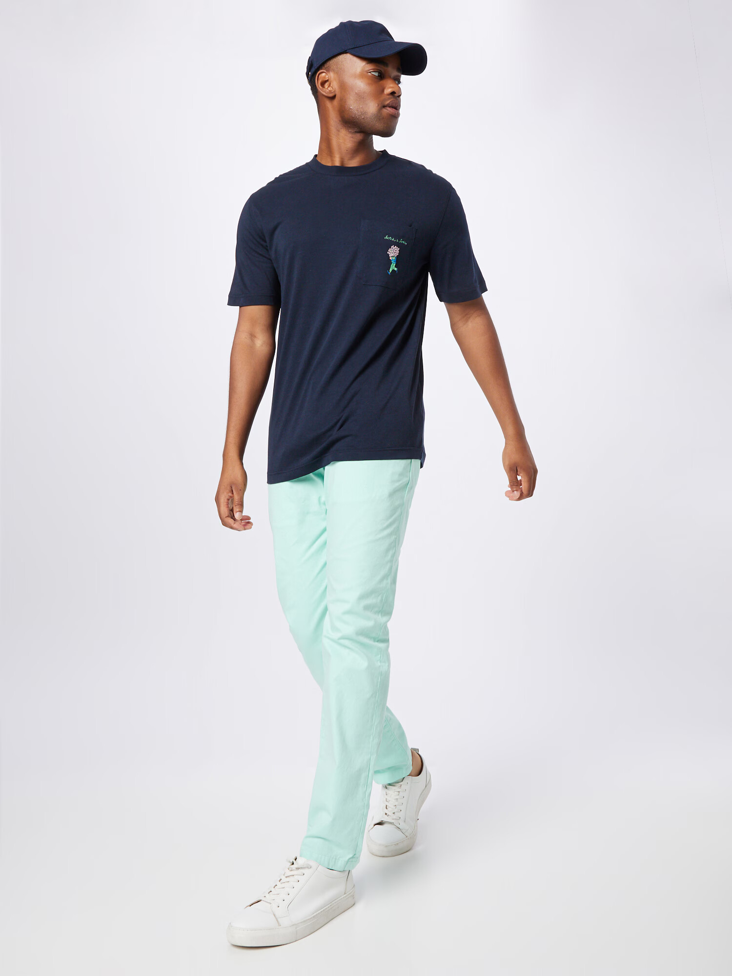 SCOTCH & SODA Tricou bleumarin / verde / roz - Pled.ro