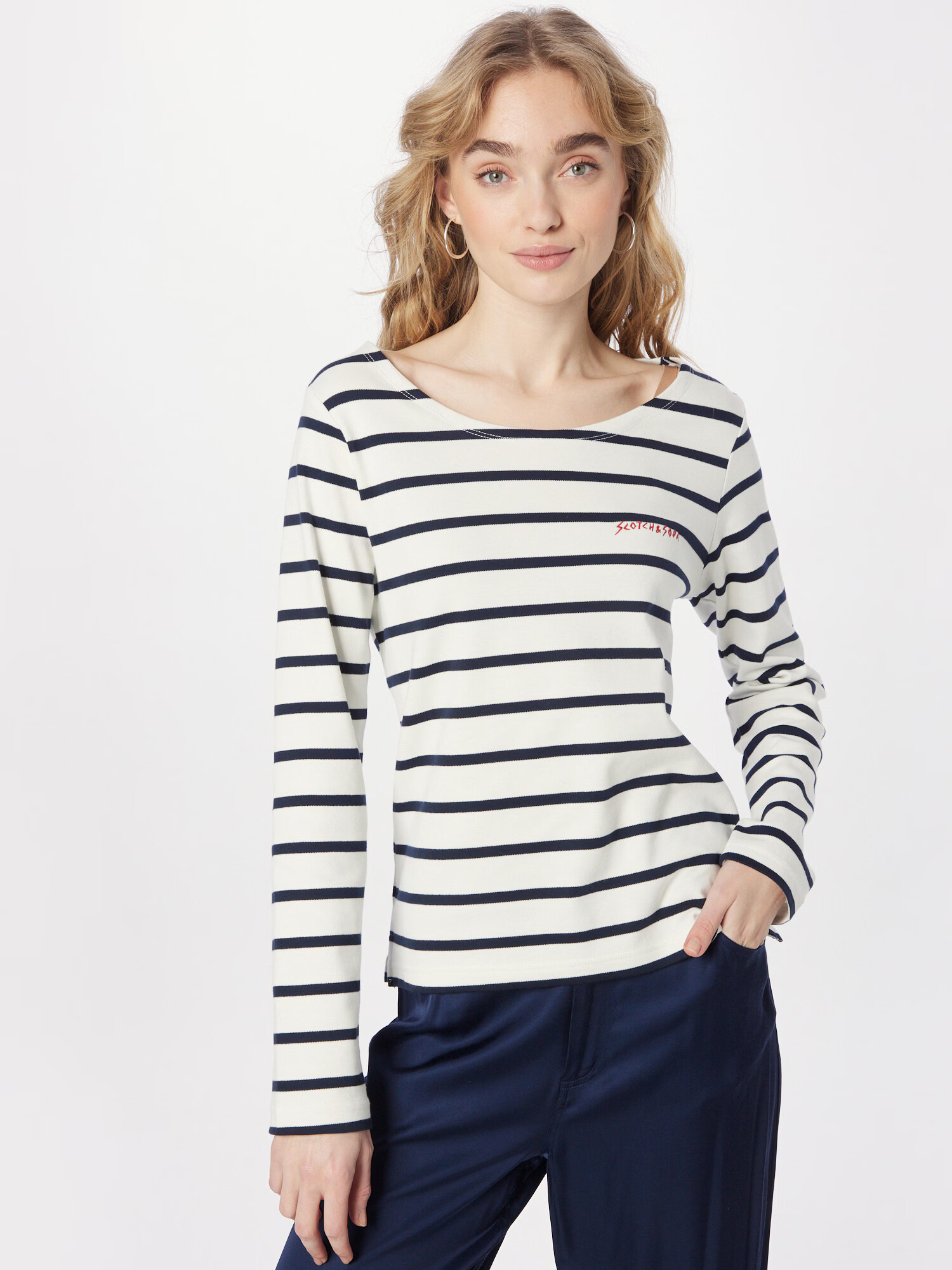 SCOTCH & SODA Tricou 'Breton' bleumarin / roșu / alb murdar - Pled.ro