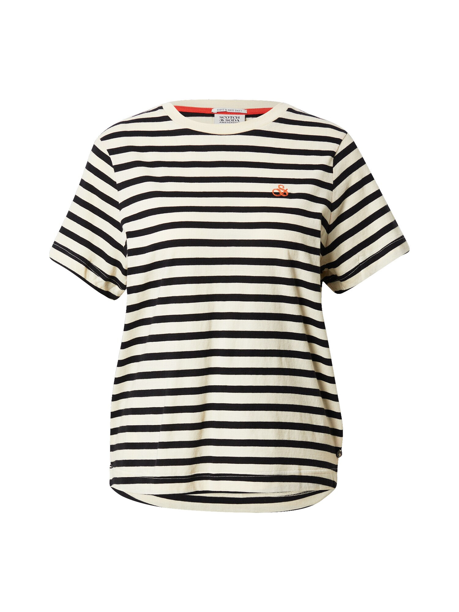 SCOTCH & SODA Tricou crem / roșu deschis / negru - Pled.ro