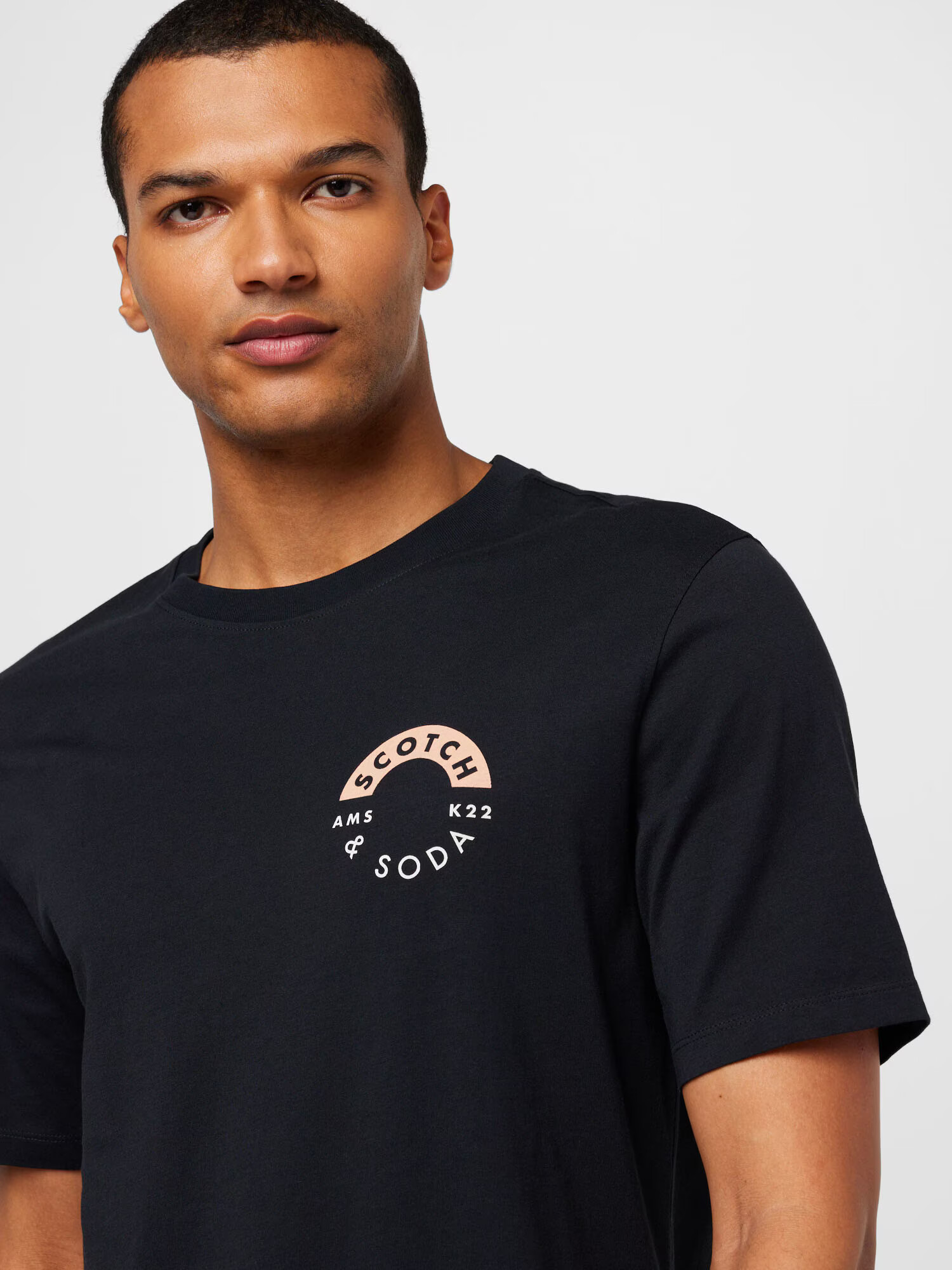 SCOTCH & SODA Tricou portocaliu caisă / negru / alb - Pled.ro