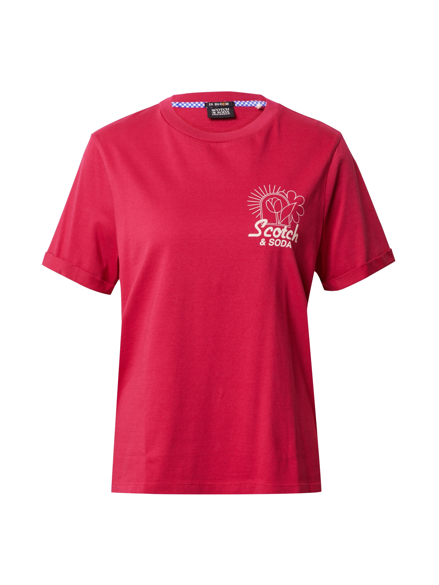 SCOTCH & SODA Tricou roșu cranberry / alb - Pled.ro