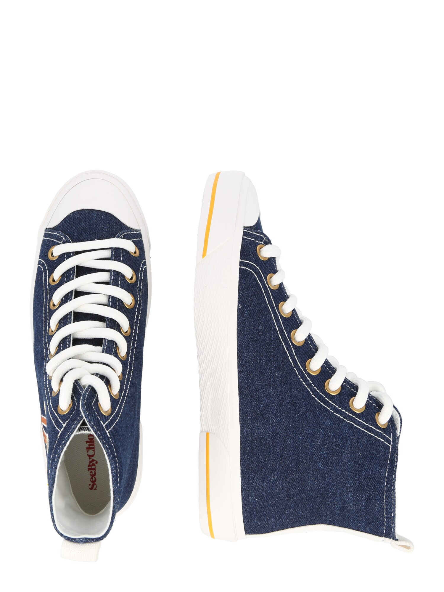 See by Chloé Sneaker low 'ARYANA' bleumarin / maro / galben / alb - Pled.ro