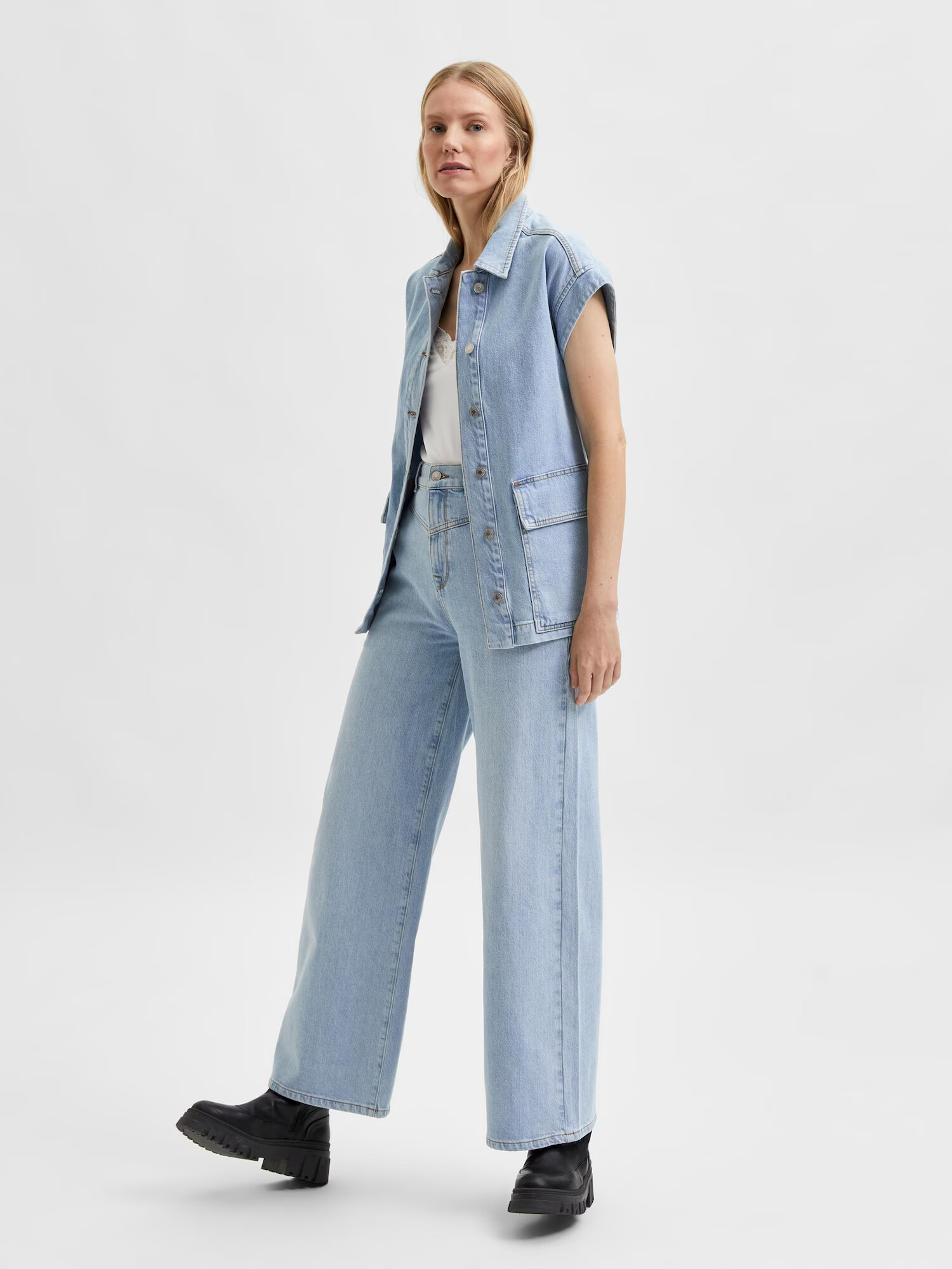 SELECTED FEMME Bluză 'Julia' albastru denim - Pled.ro