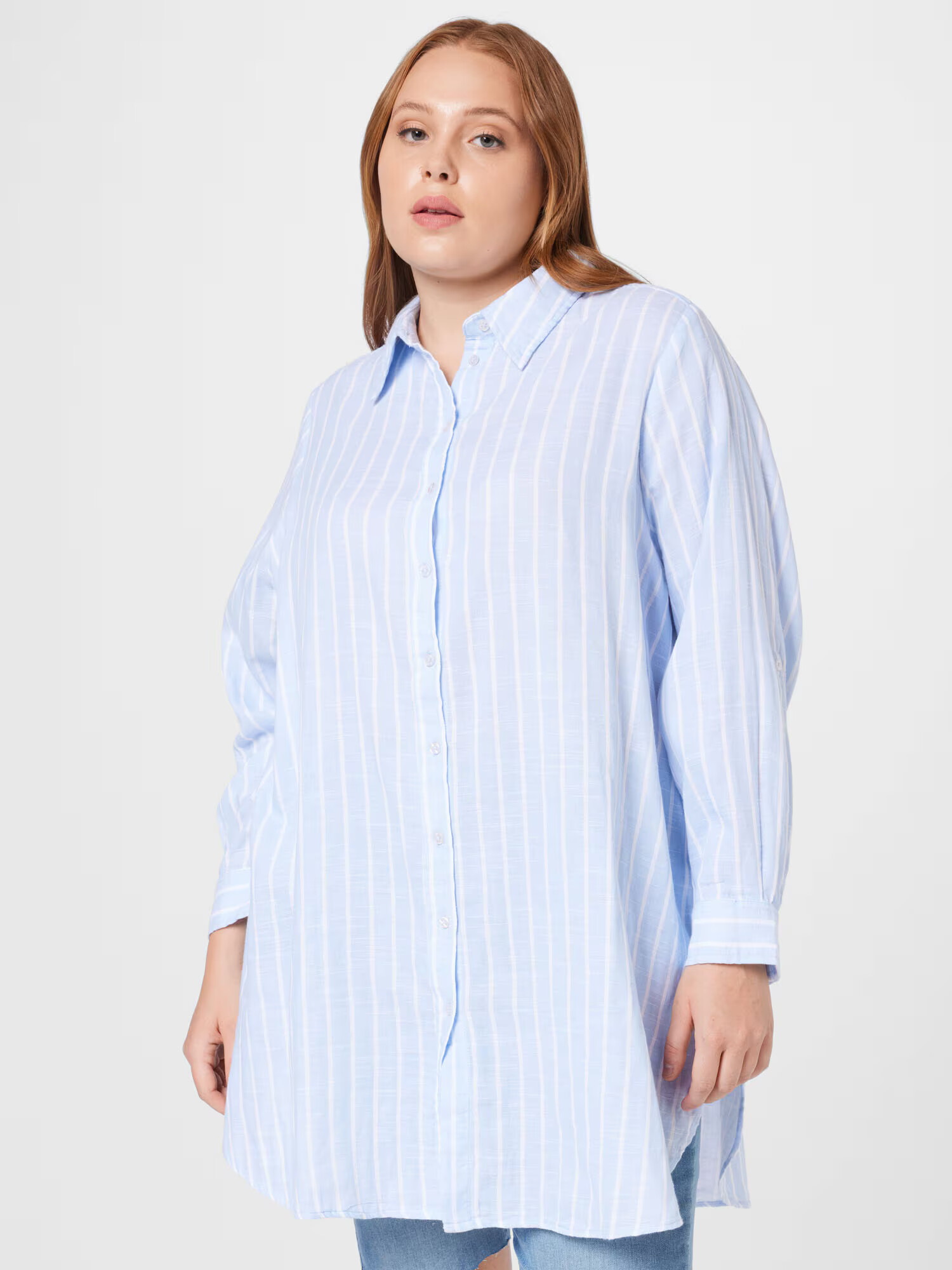 Selected Femme Curve Bluză albastru / alb - Pled.ro