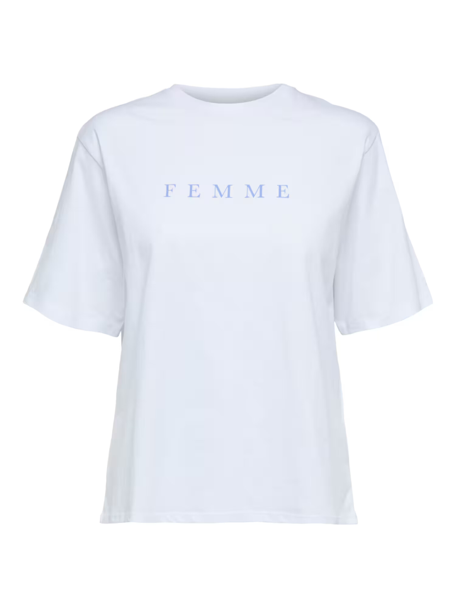 Selected Femme Curve Tricou 'Vilja' albastru deschis / alb - Pled.ro