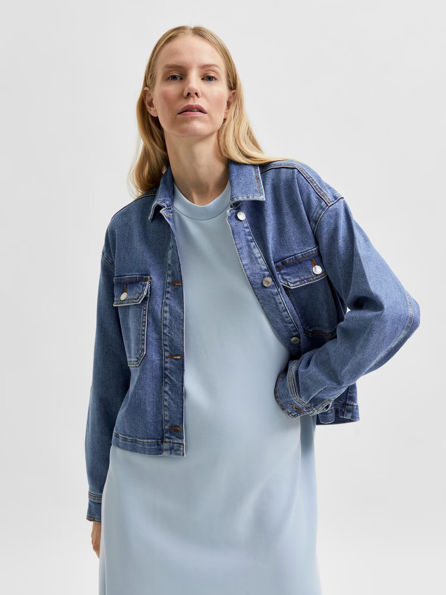 SELECTED FEMME Geacă de primăvară-toamnă 'Karla' albastru denim - Pled.ro