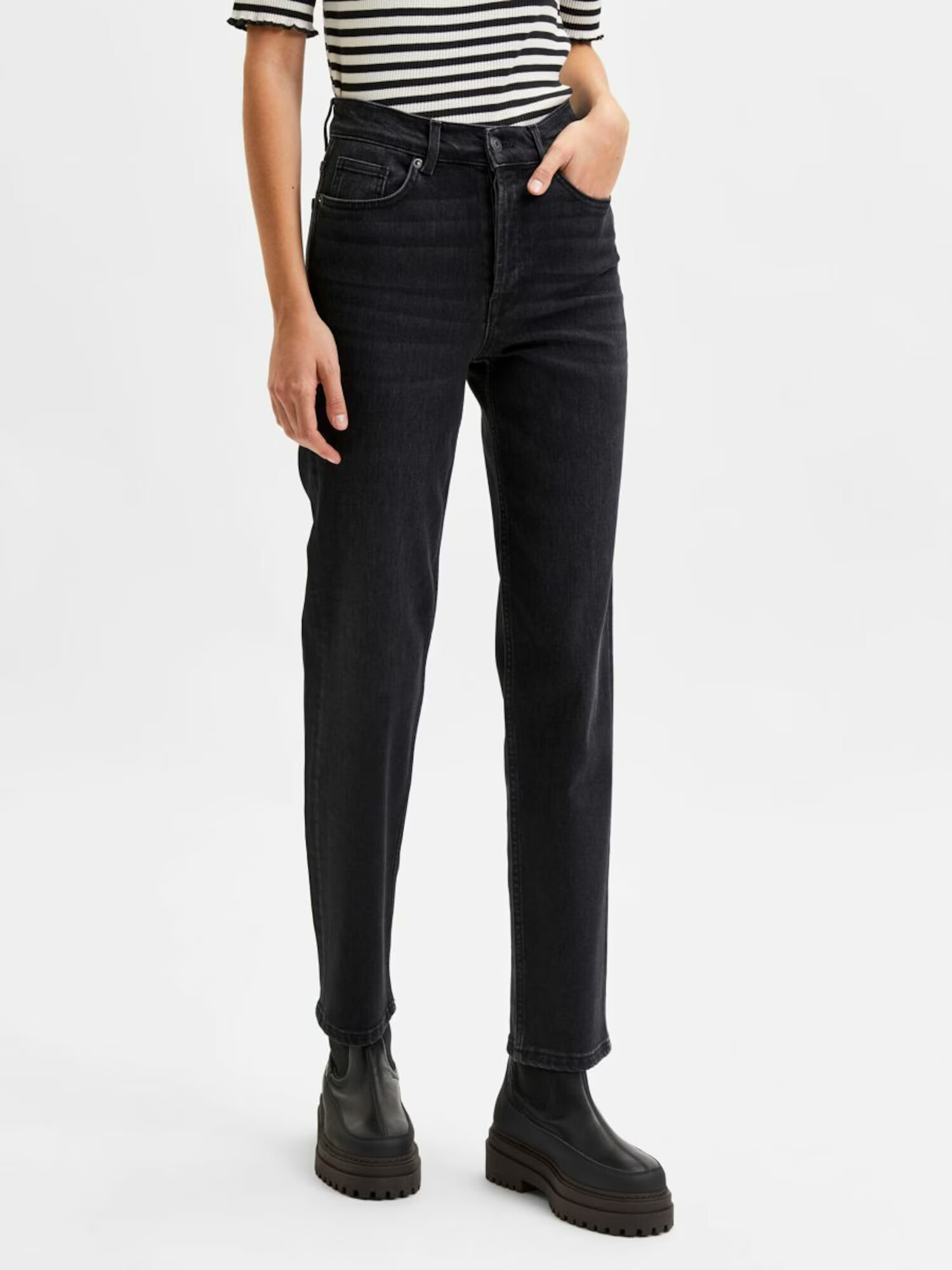 SELECTED FEMME Jeans negru denim - Pled.ro