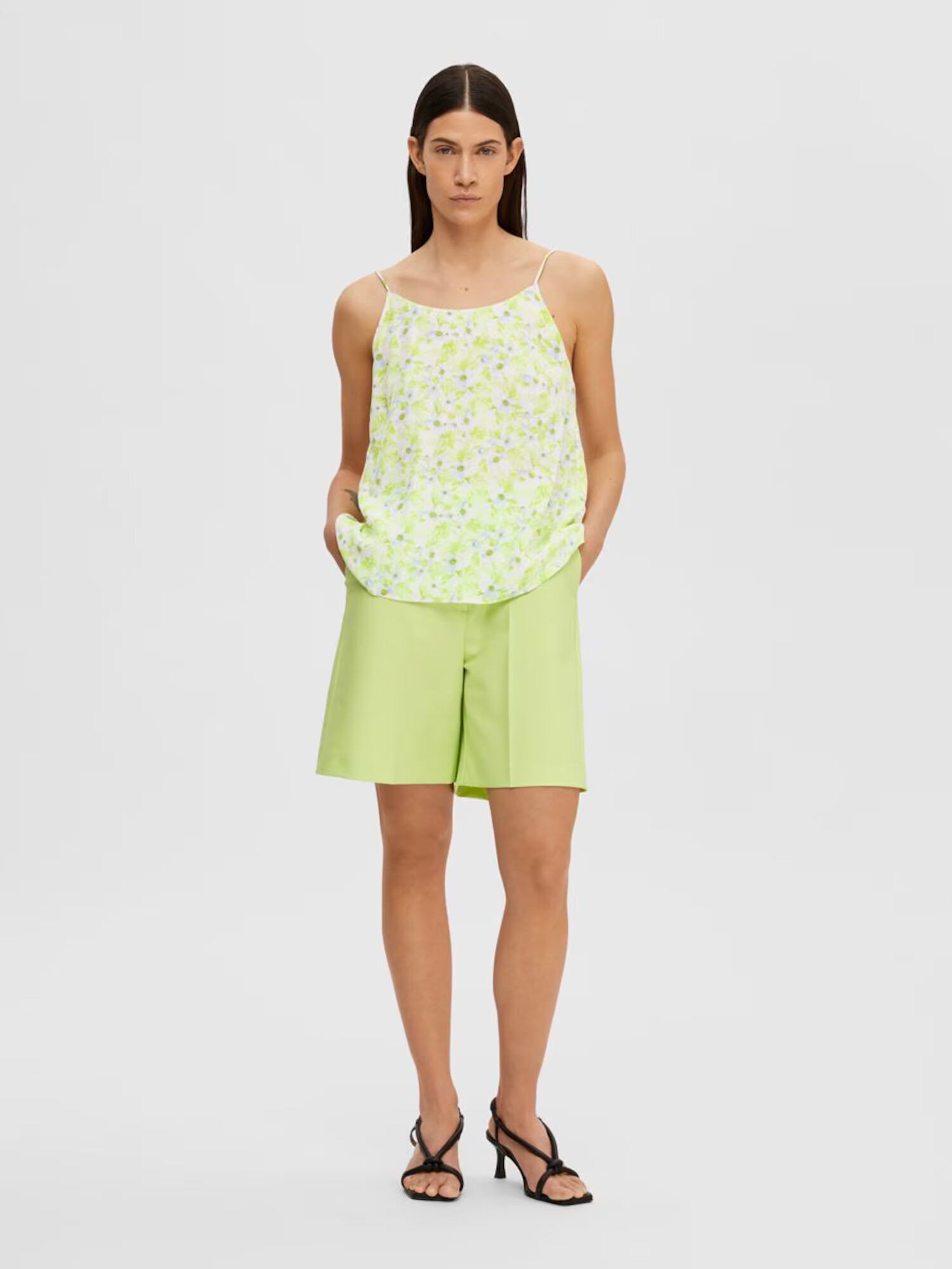 SELECTED FEMME Pantaloni 'Binna' verde neon - Pled.ro