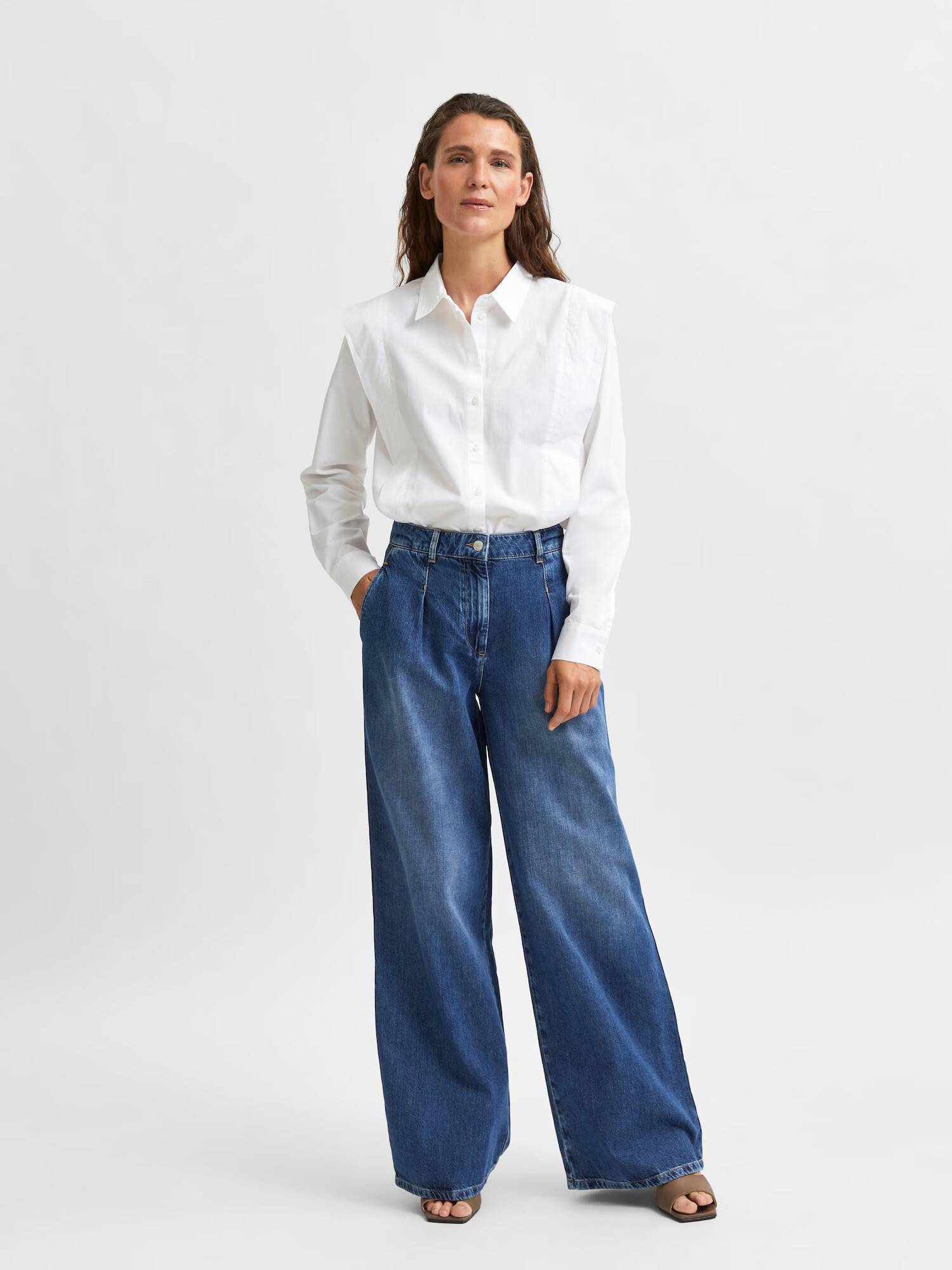 SELECTED FEMME Pantaloni cu cute 'Jenni' albastru închis - Pled.ro