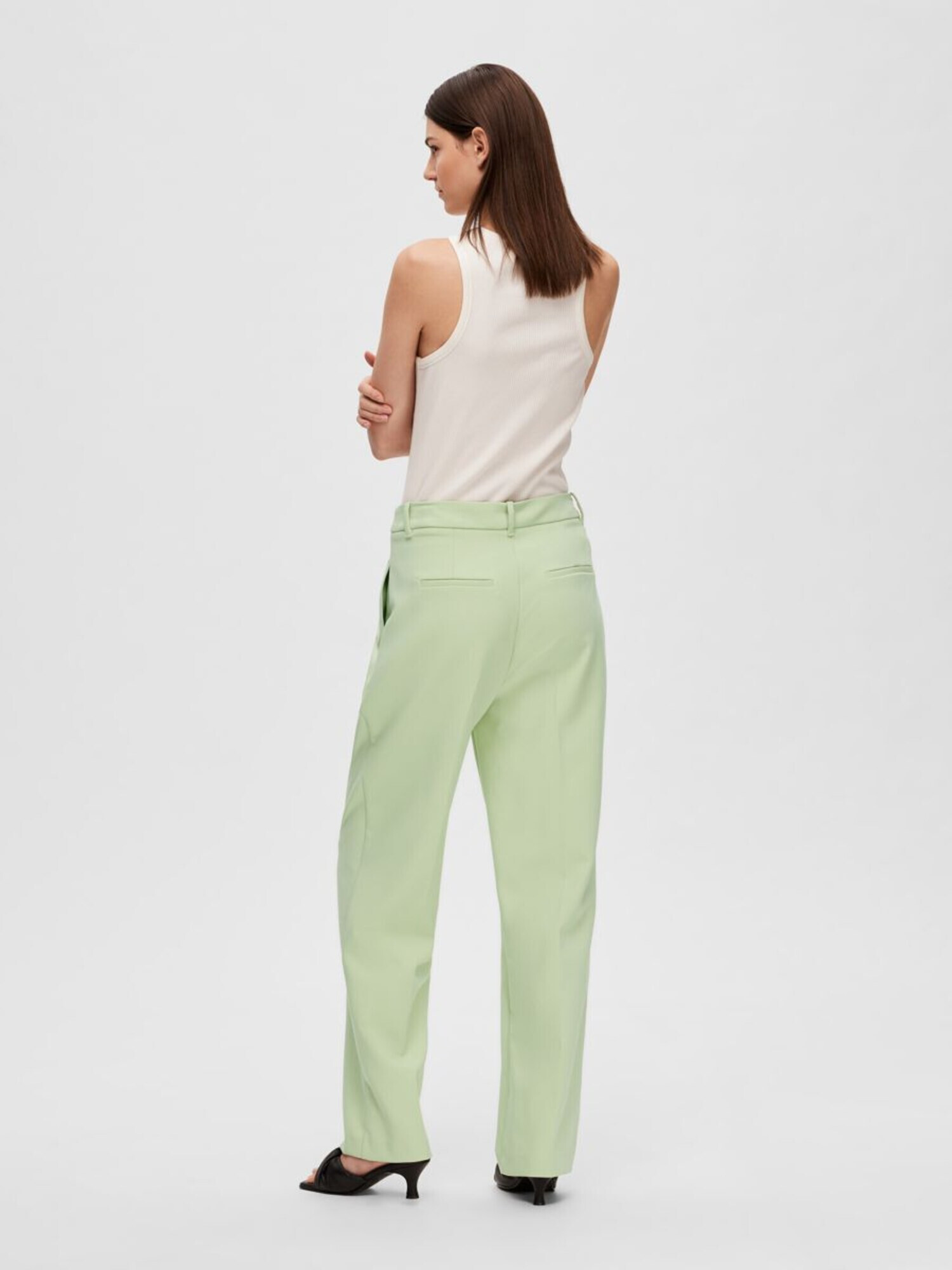 SELECTED FEMME Pantaloni cu dungă 'Doah' verde pastel - Pled.ro