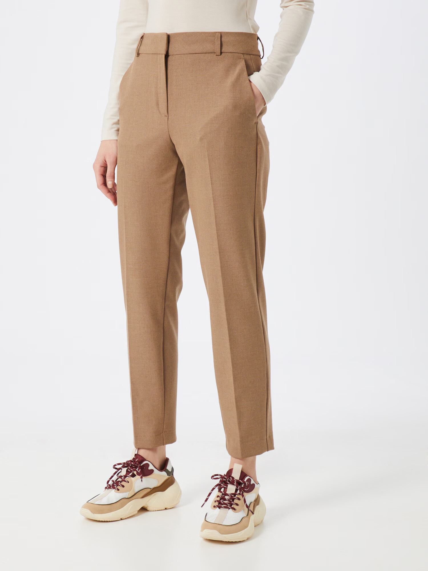 SELECTED FEMME Pantaloni cu dungă maro deschis - Pled.ro