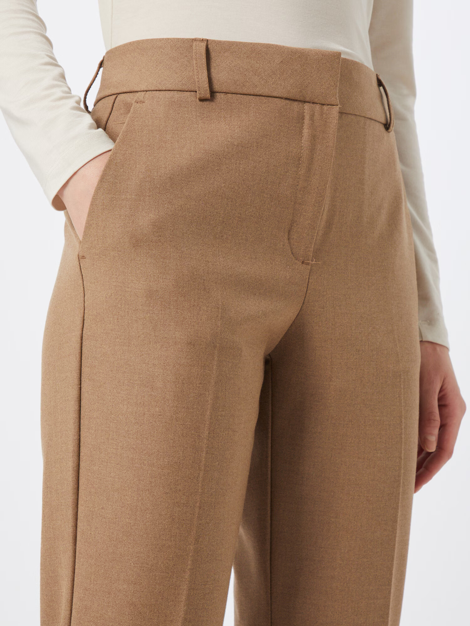 SELECTED FEMME Pantaloni cu dungă maro deschis - Pled.ro