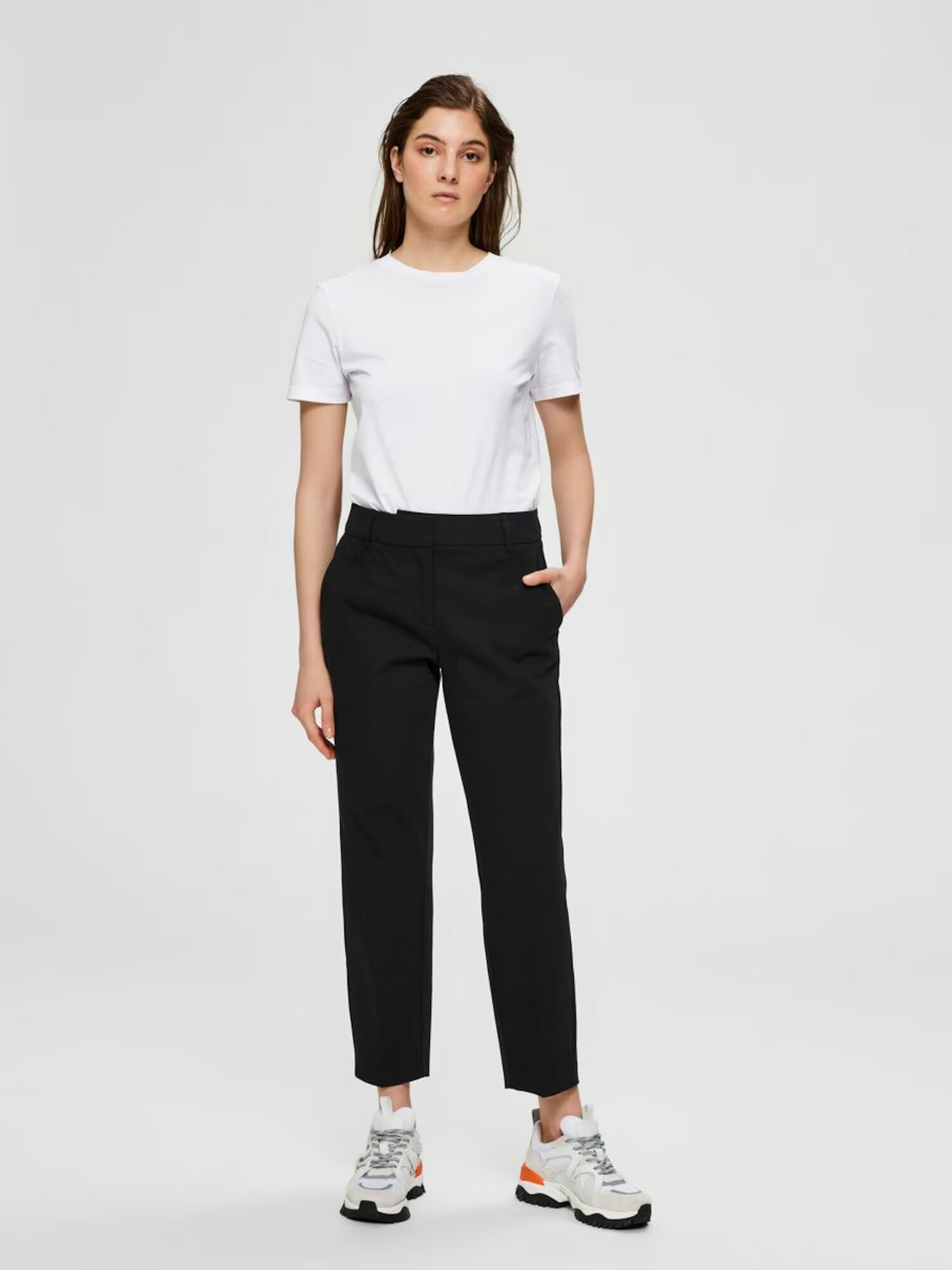 SELECTED FEMME Pantaloni cu dungă 'Ria' negru - Pled.ro