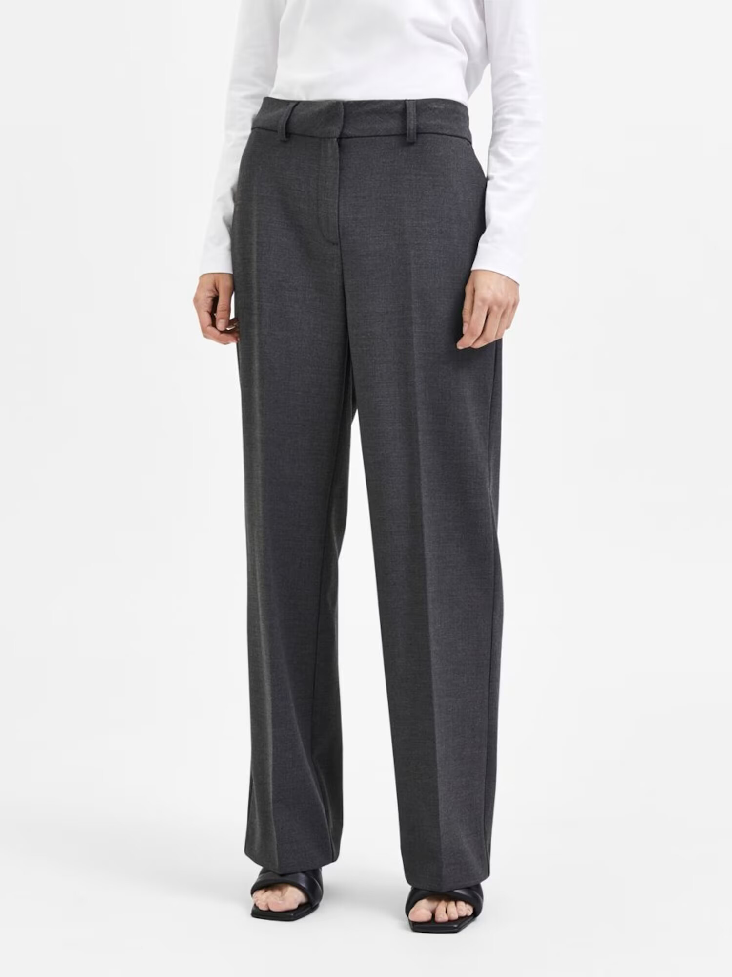 SELECTED FEMME Pantaloni cu dungă gri - Pled.ro