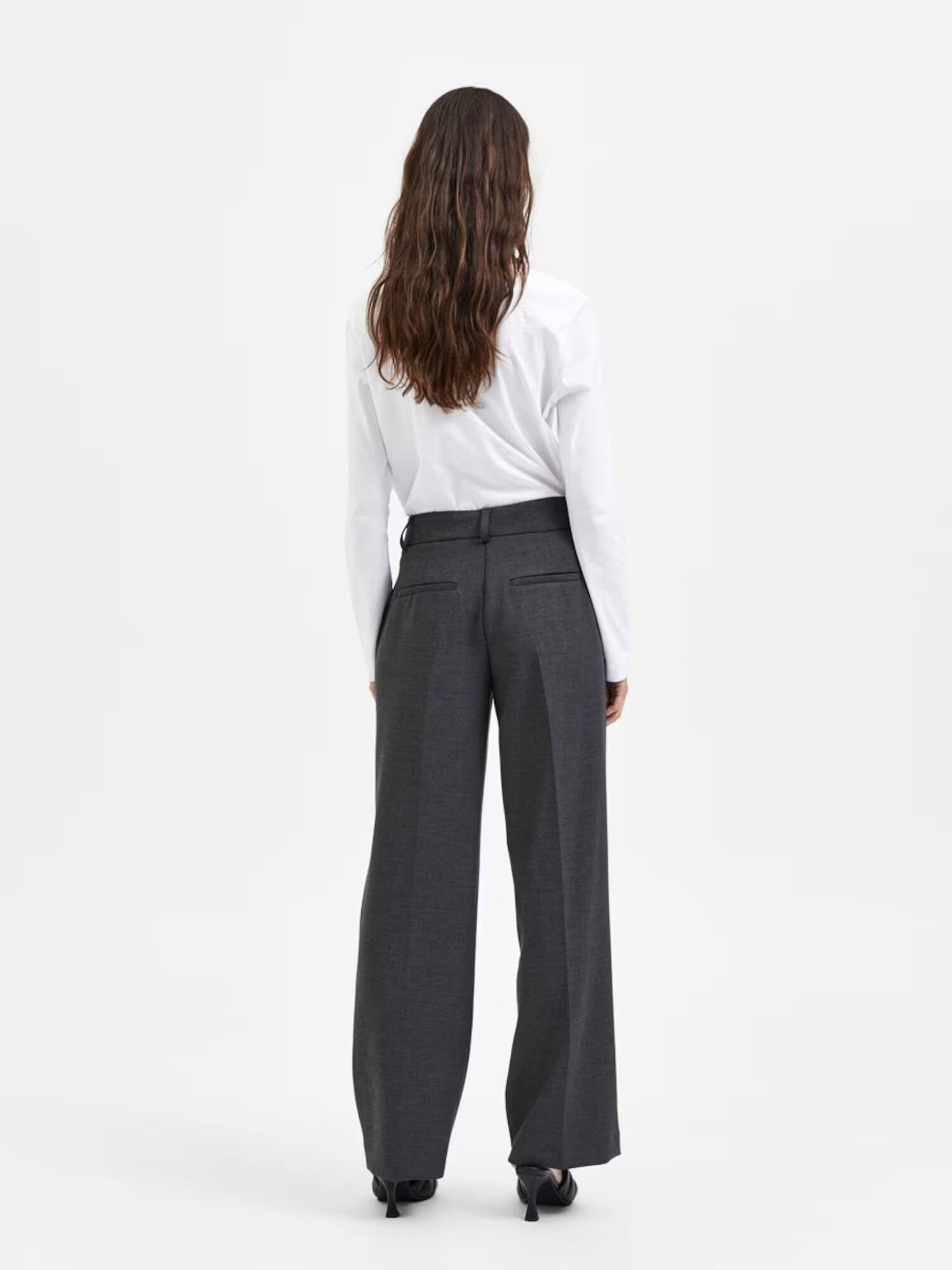 SELECTED FEMME Pantaloni cu dungă gri - Pled.ro