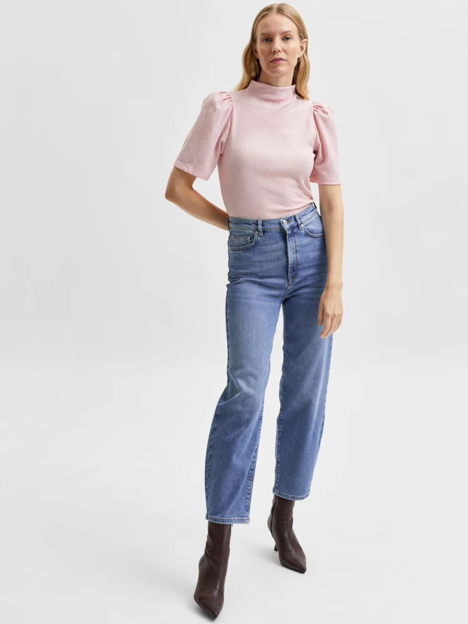 Selected Femme Petite Jeans 'Karla' albastru denim - Pled.ro