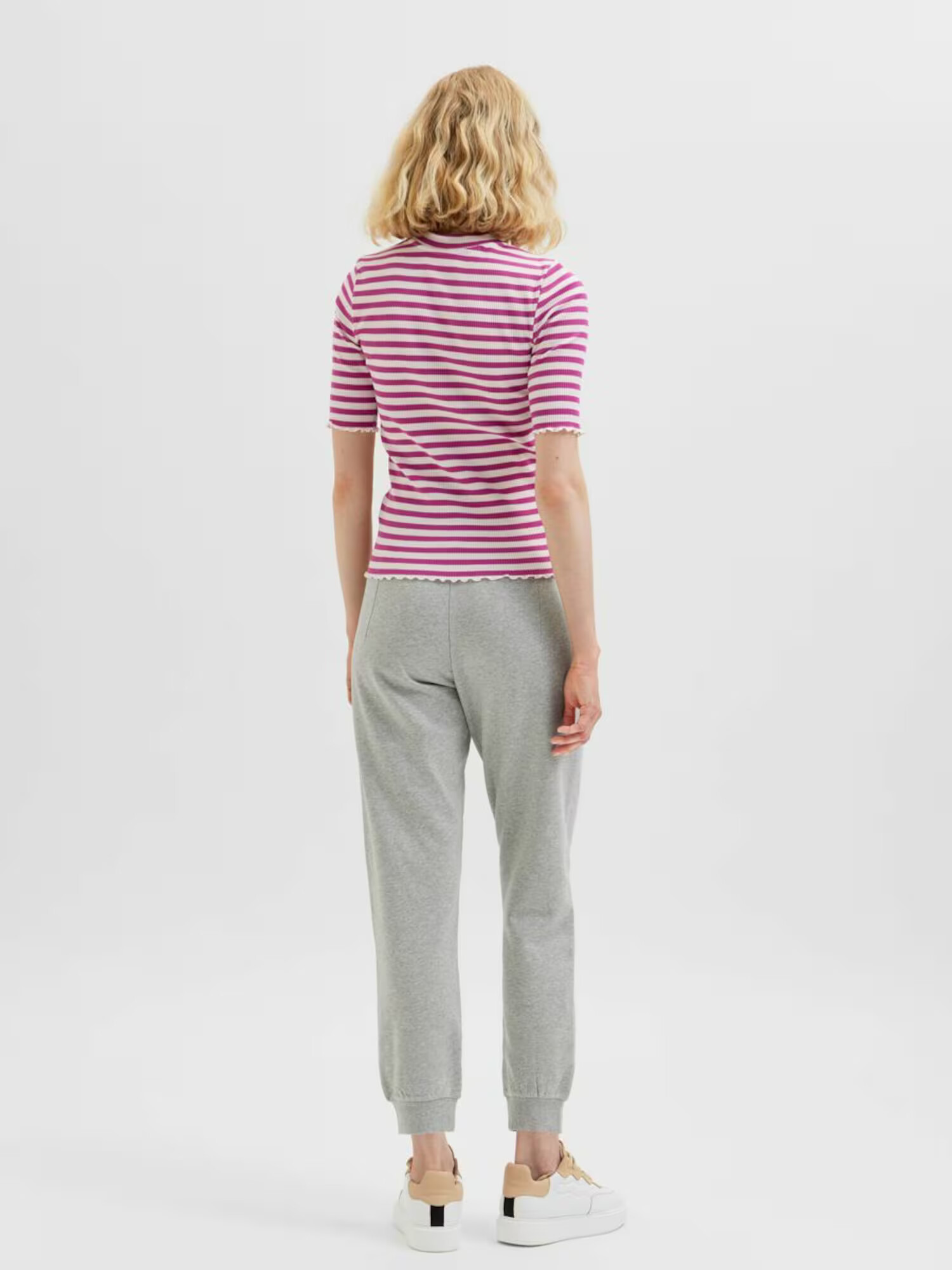 Selected Femme Petite Tricou 'Anna' ciclam / alb - Pled.ro