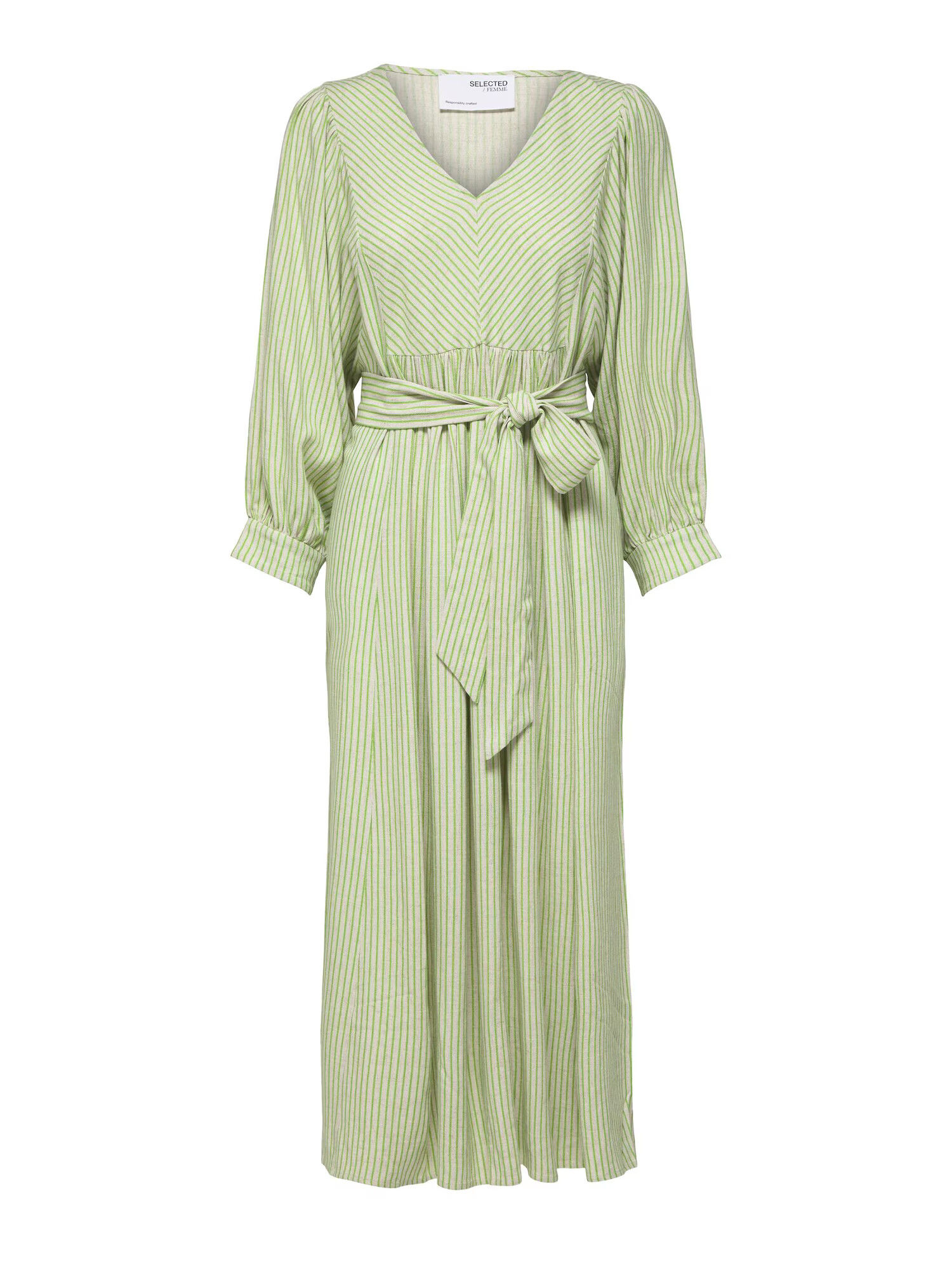 SELECTED FEMME Rochie 'Geillis' verde deschis / alb - Pled.ro