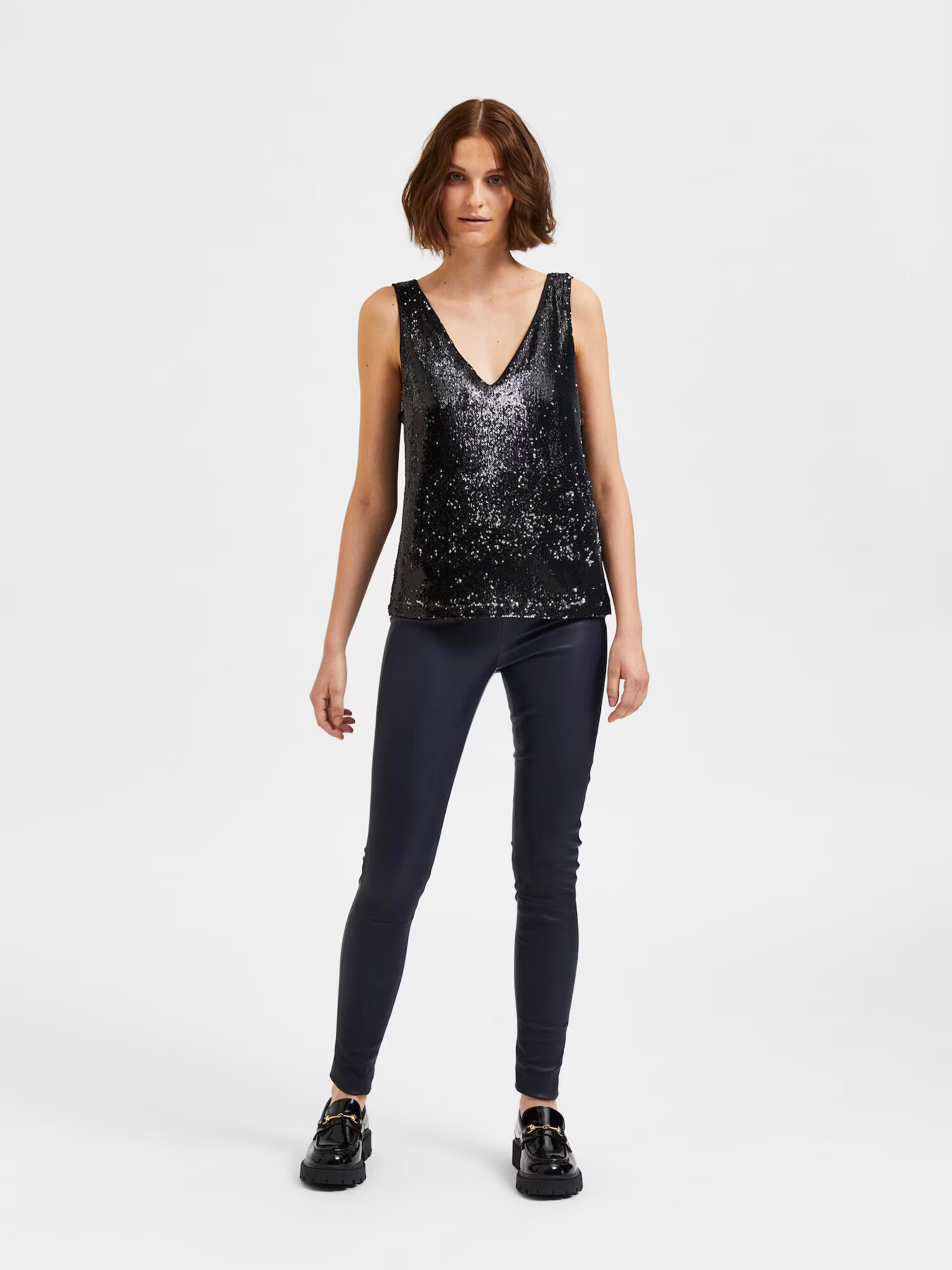 SELECTED FEMME Top 'Miley' negru - Pled.ro