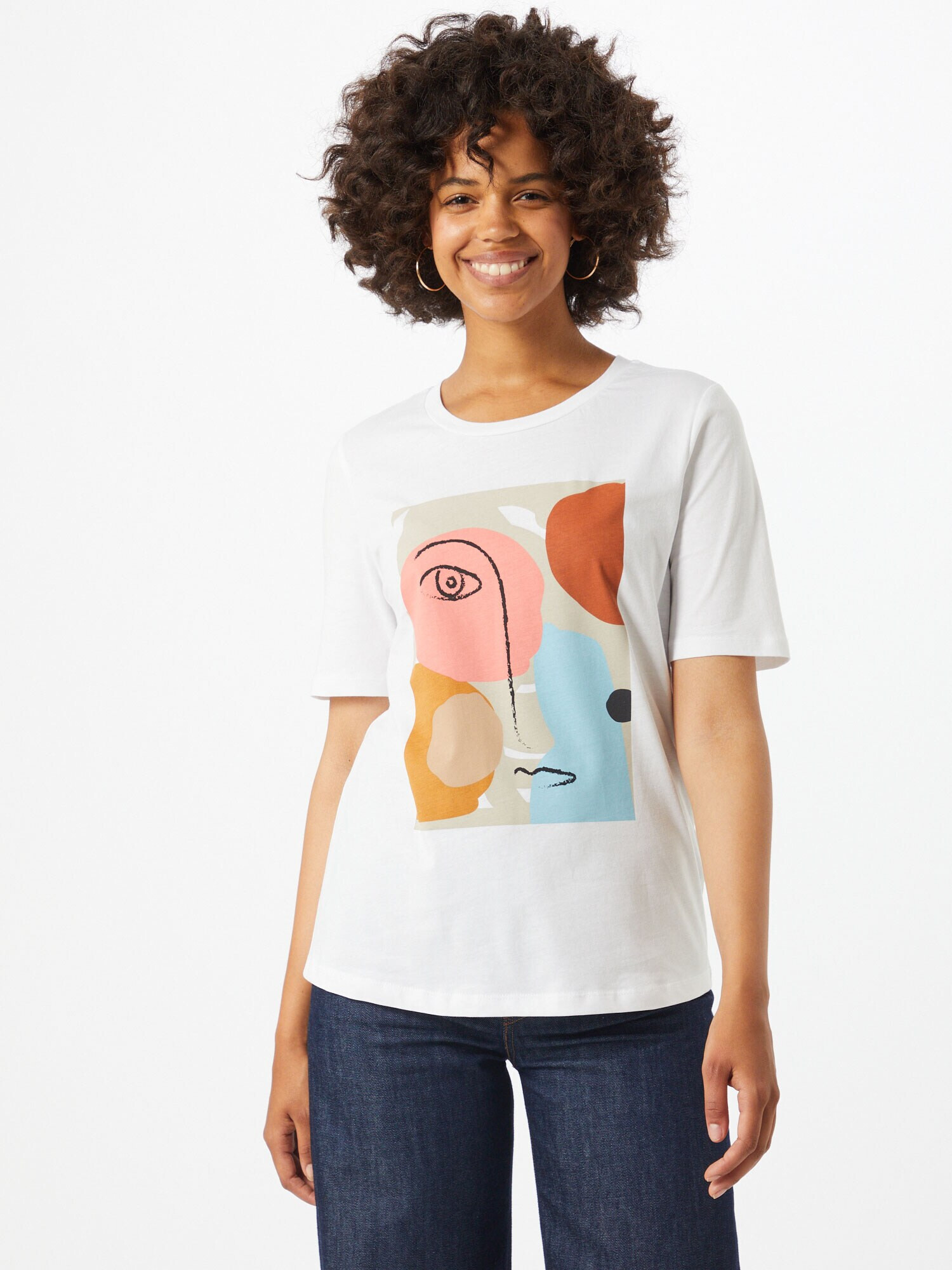 SELECTED FEMME Tricou 'Abstract Face' mai multe culori / alb - Pled.ro