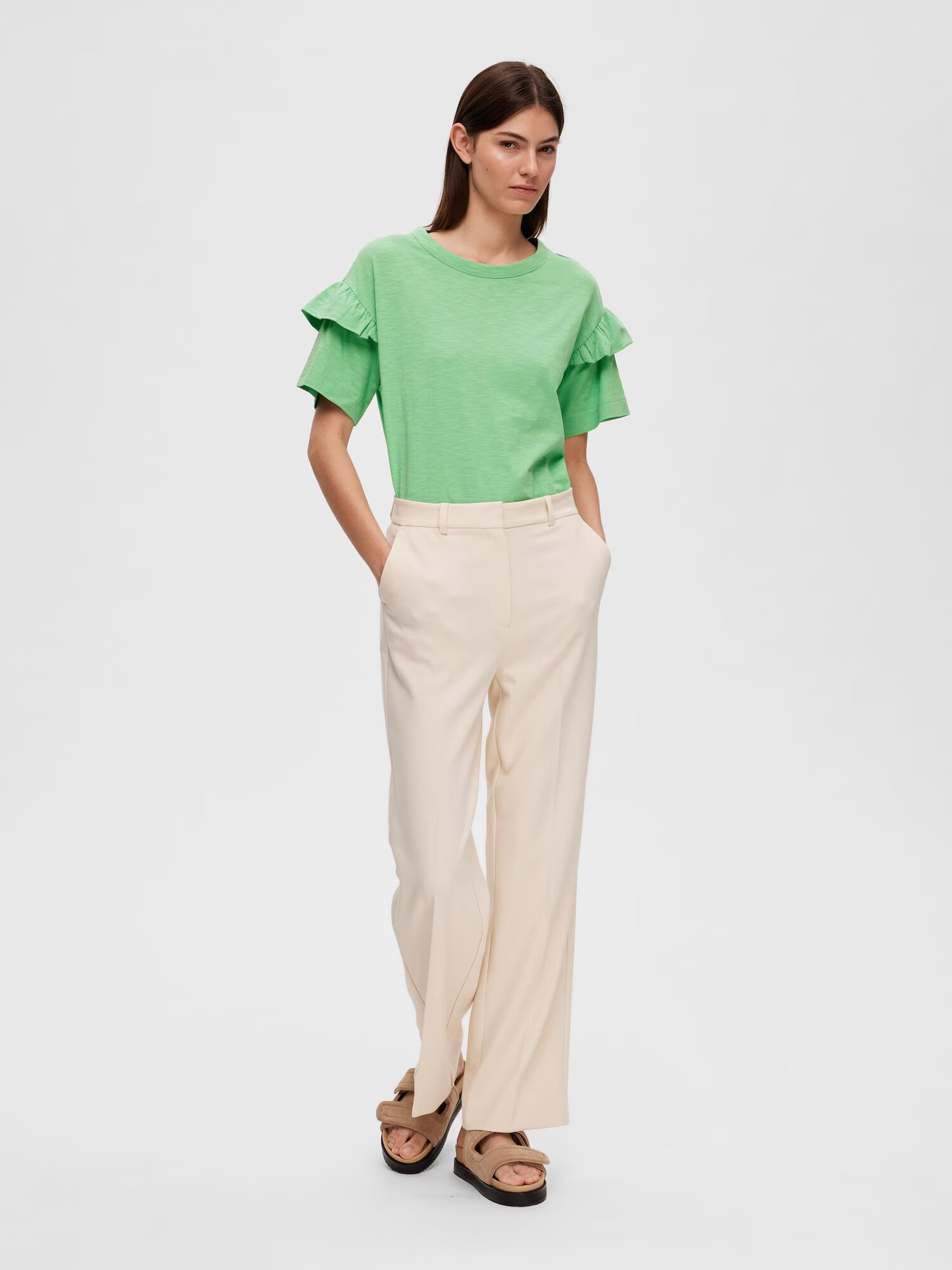 SELECTED FEMME Tricou 'Rylie' verde - Pled.ro