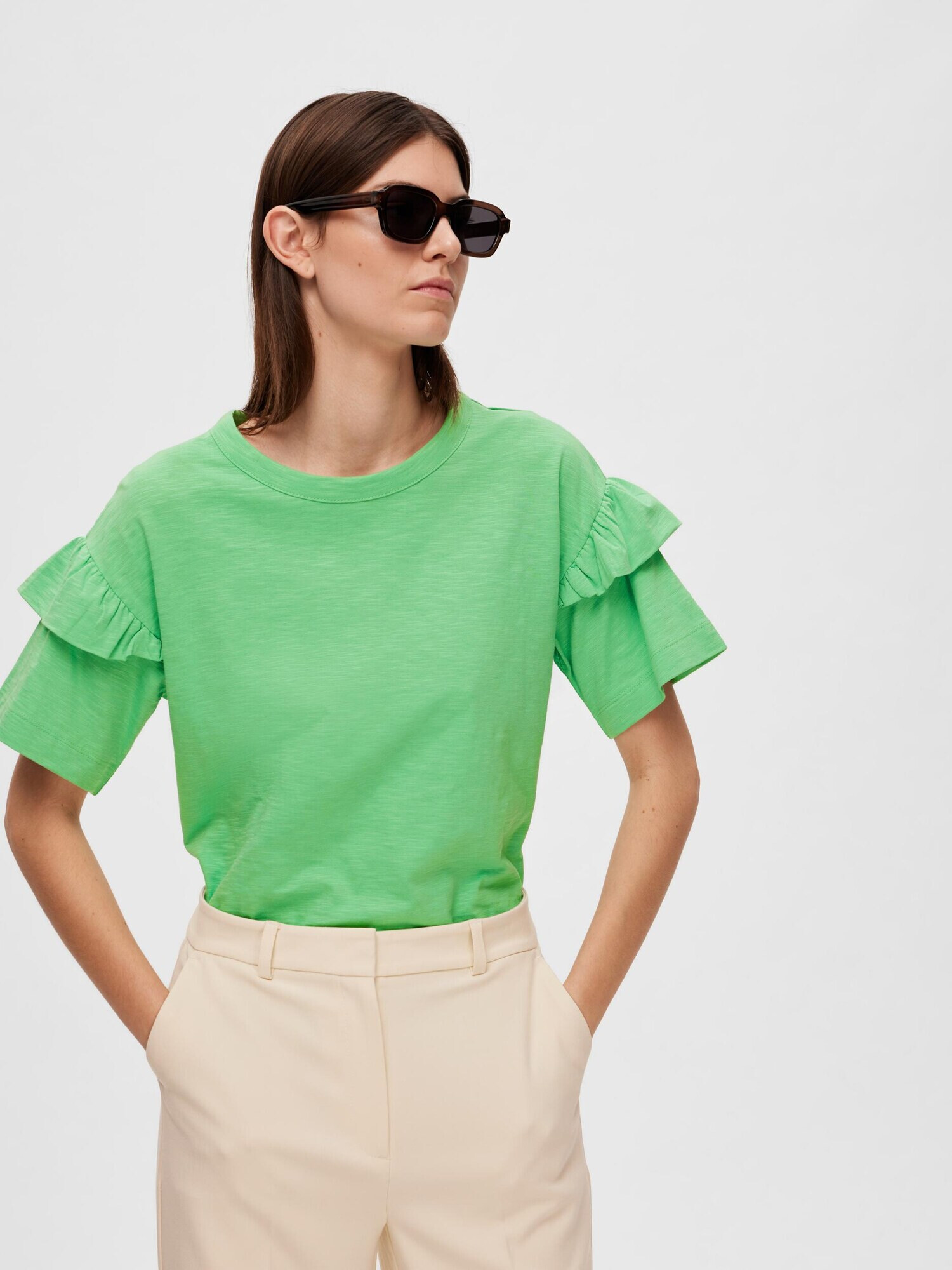 SELECTED FEMME Tricou 'Rylie' verde - Pled.ro