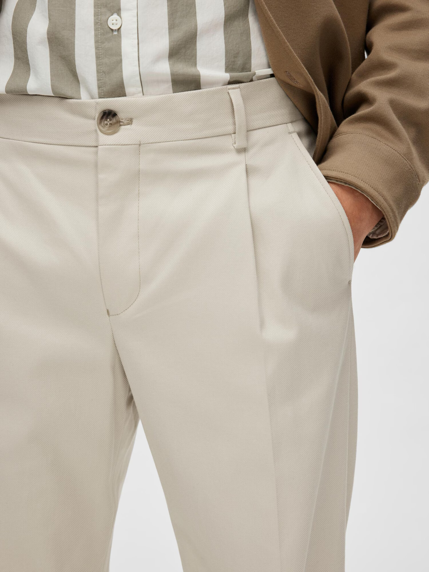 SELECTED HOMME Pantaloni cu dungă 'Gibson' crem - Pled.ro