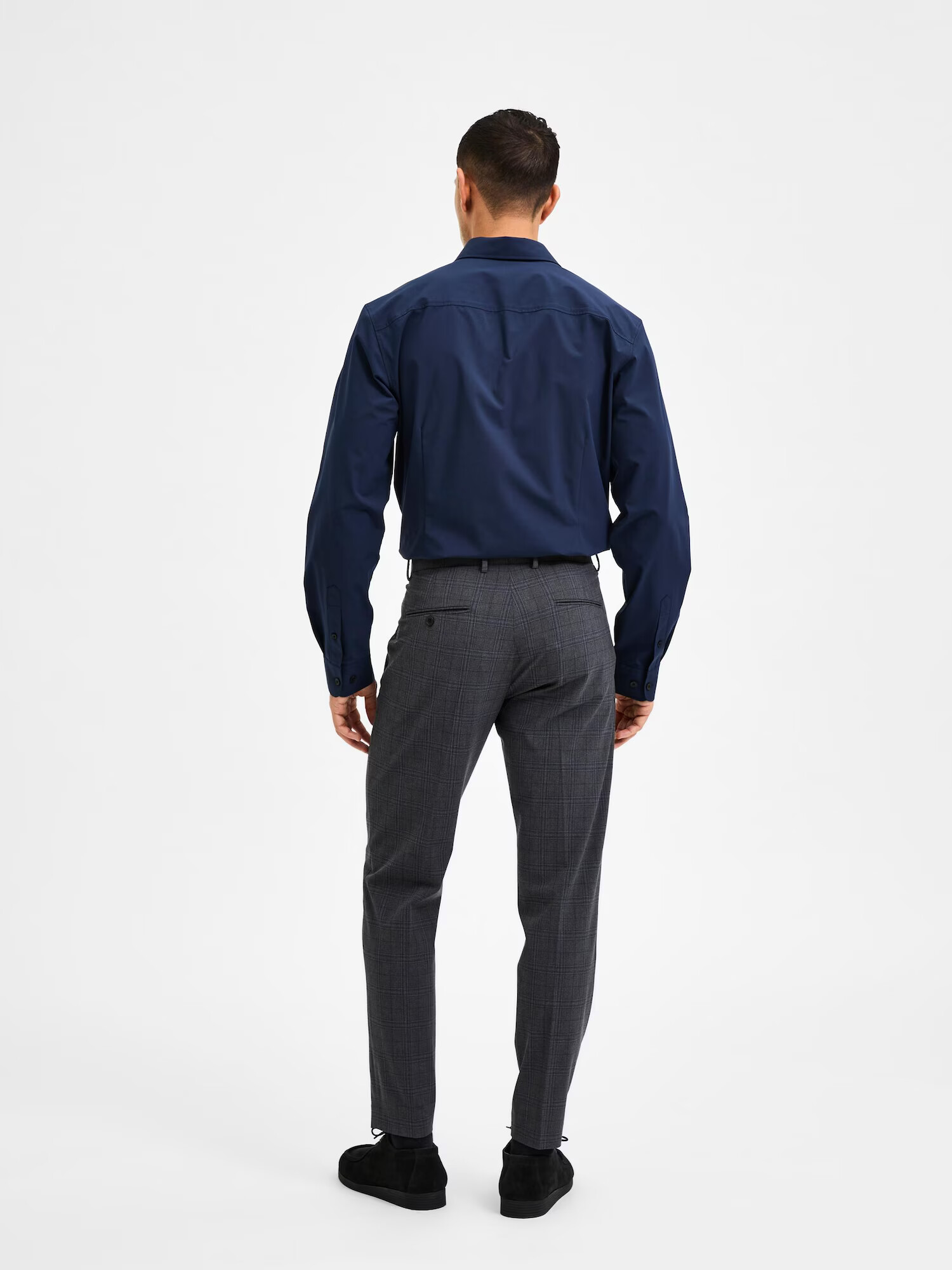 SELECTED HOMME Pantaloni cu dungă 'Josh' bleumarin / gri închis - Pled.ro