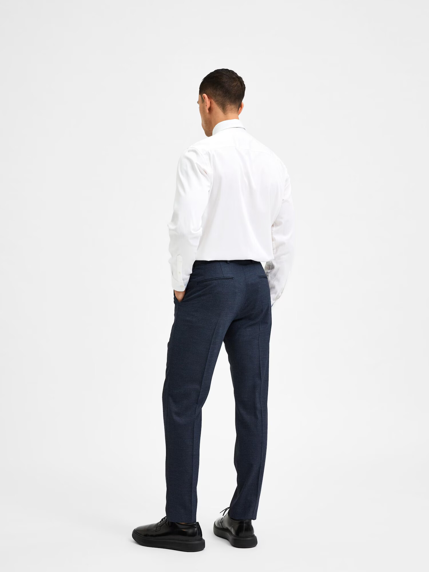 SELECTED HOMME Pantaloni cu dungă 'Logan' albastru noapte / gri deschis - Pled.ro